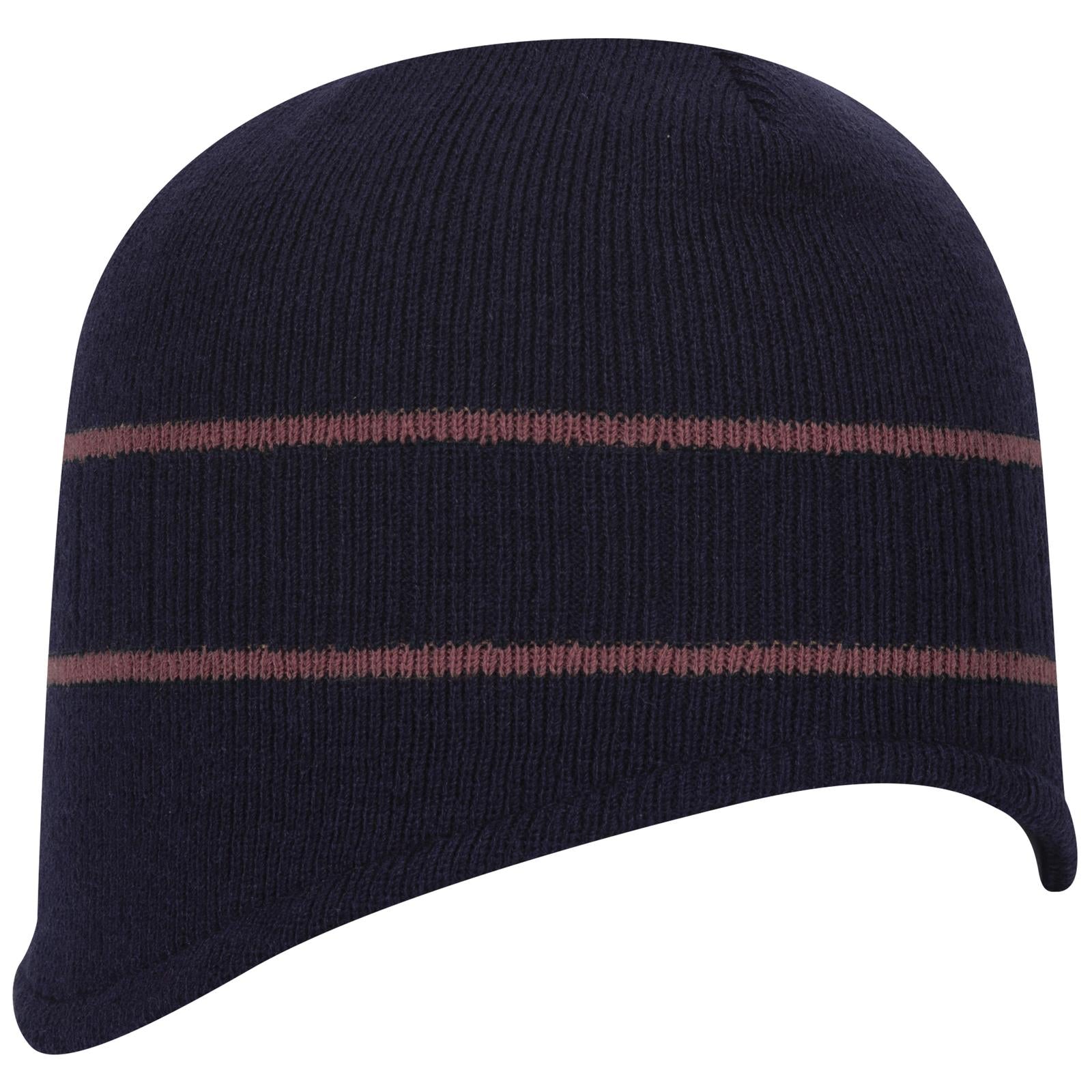 Front View of 0410 - Nvy/Marn OTTO CAP Beanie with Stripes