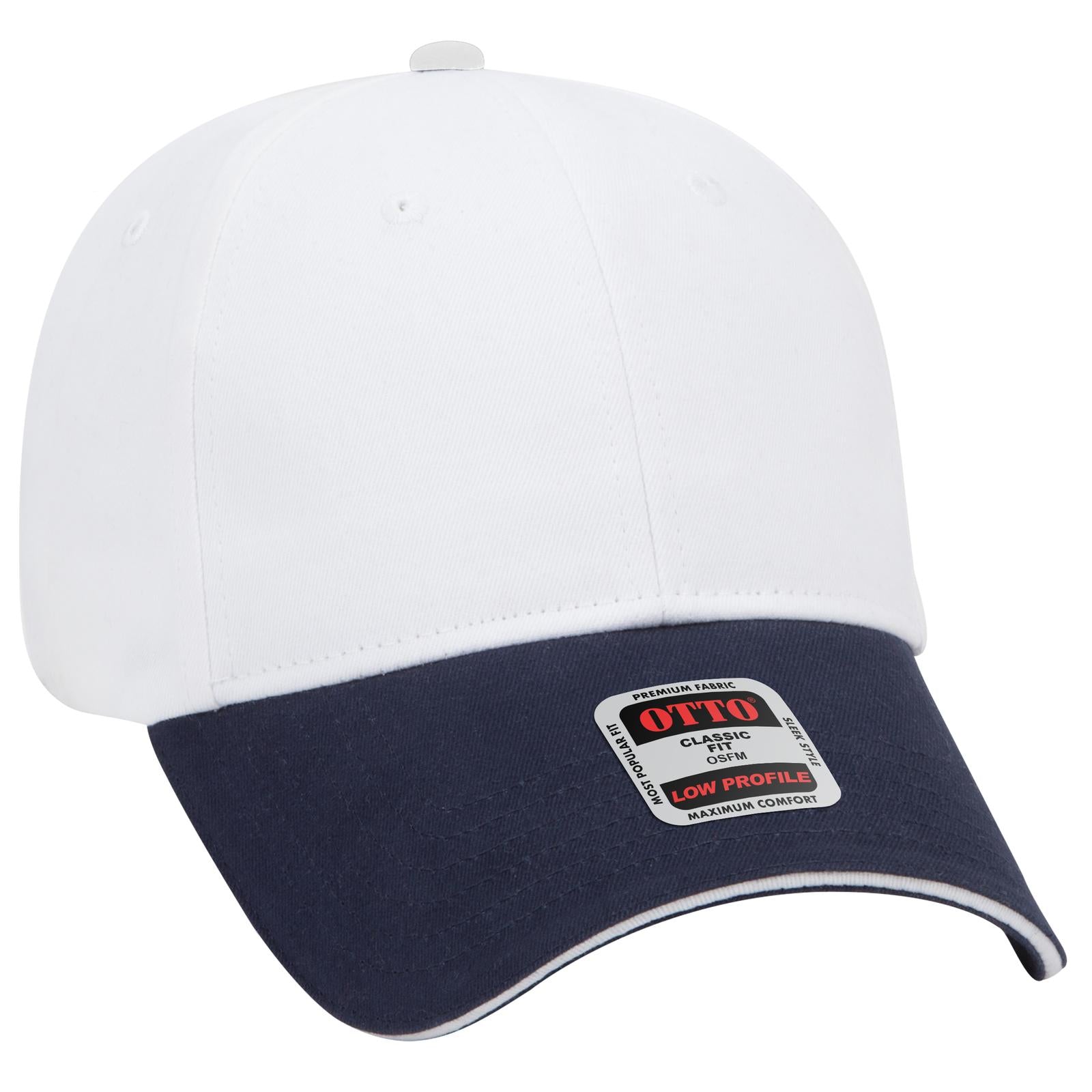 Right View of 041616 - Nvy/Wht/Wht OTTO CAP 6 Panel Low Profile Baseball Cap