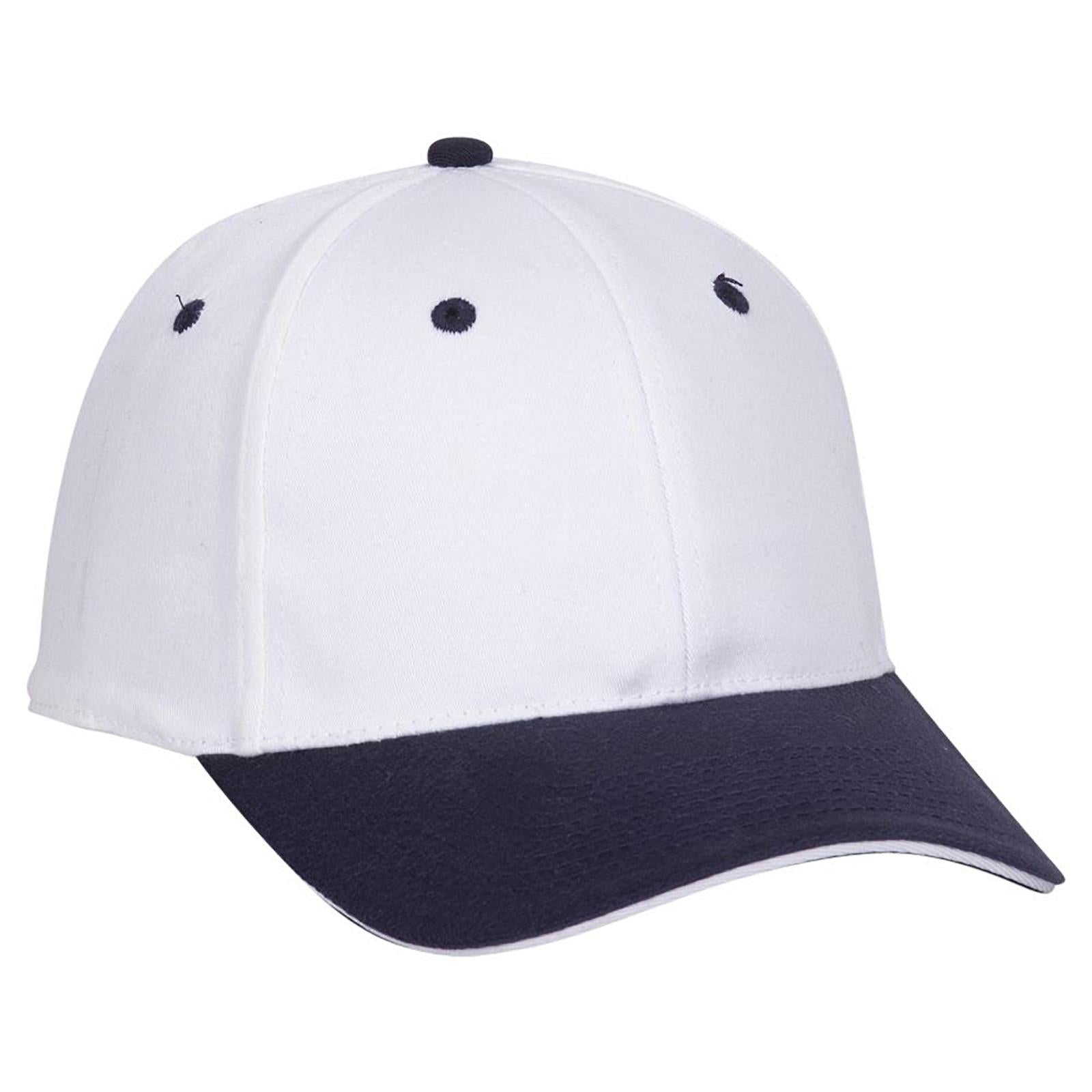 Front View of 041616 - Nvy/Wht/Wht OTTO CAP "OTTO FLEX" Fitted 6 Panel Low Profile Baseball Cap