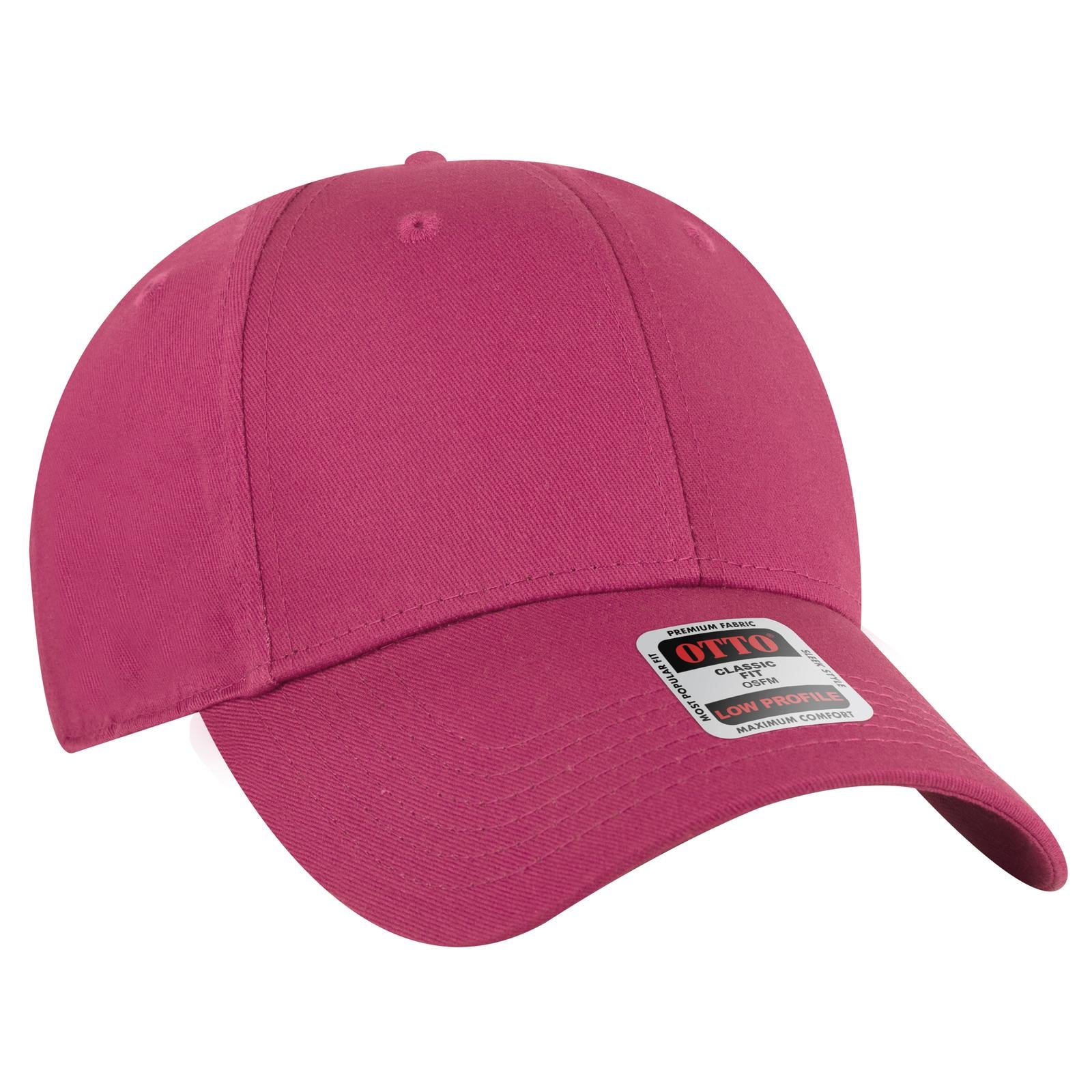 Right View of 042 - Hot Pink OTTO CAP 6 Panel Low Profile Baseball Cap