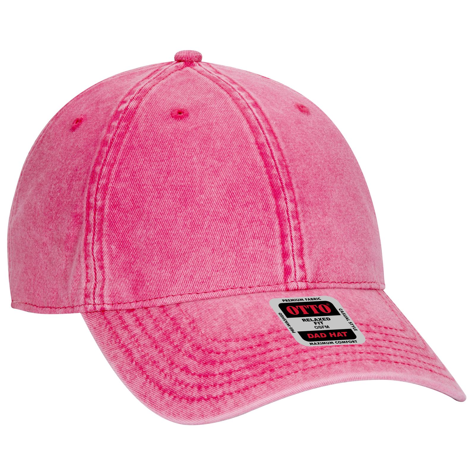 Front View of 042 - Hot Pink OTTO CAP 6 Panel Low Profile Dad Hat