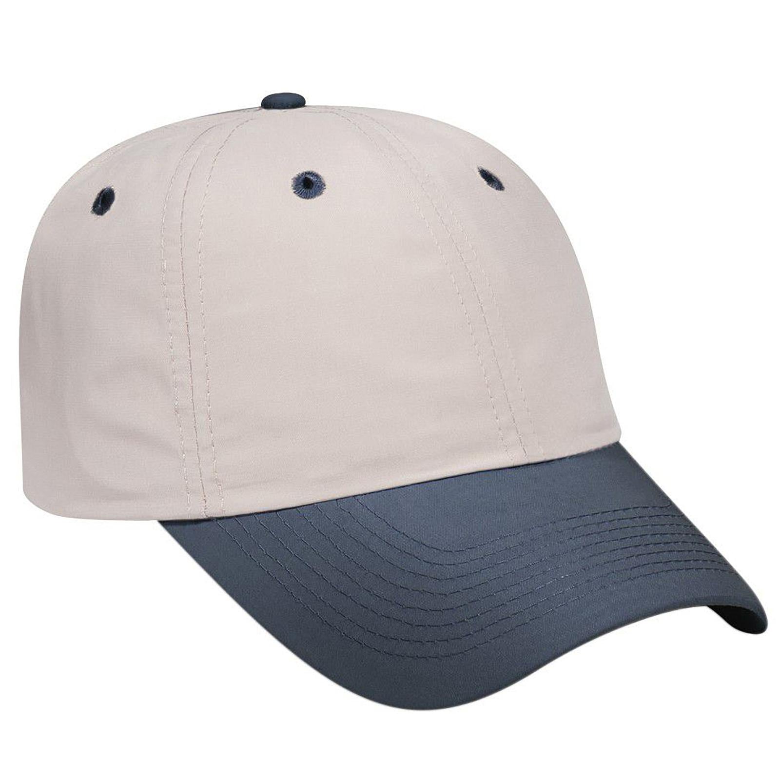 Rear View of 0432 - Nvy/Kha OTTO CAP 6 Panel Low Profile Baseball Cap
