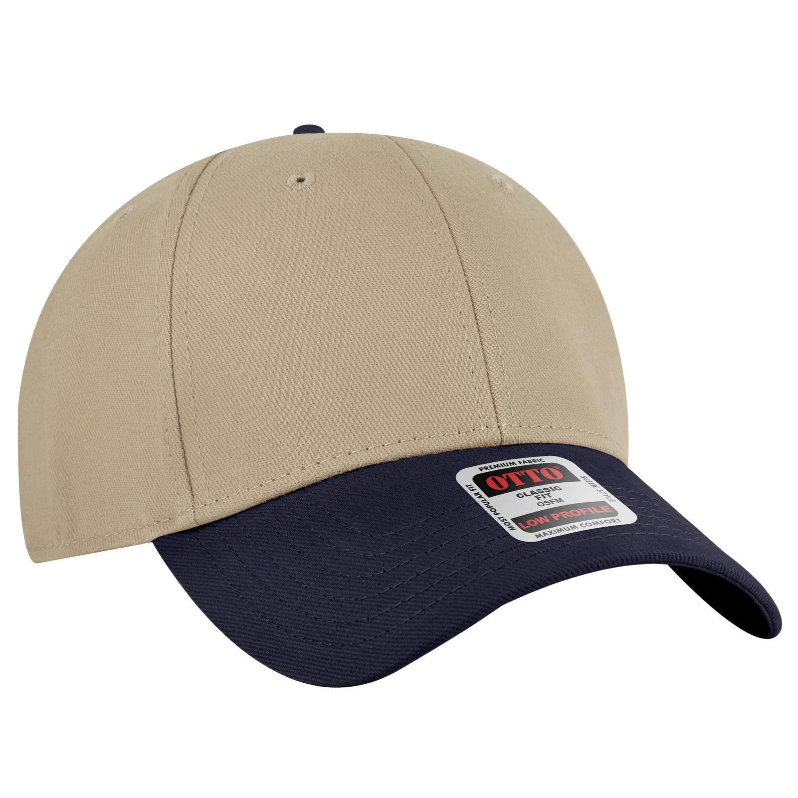 Right View of 0432 - Nvy/Kha OTTO CAP 6 Panel Low Profile Baseball Cap