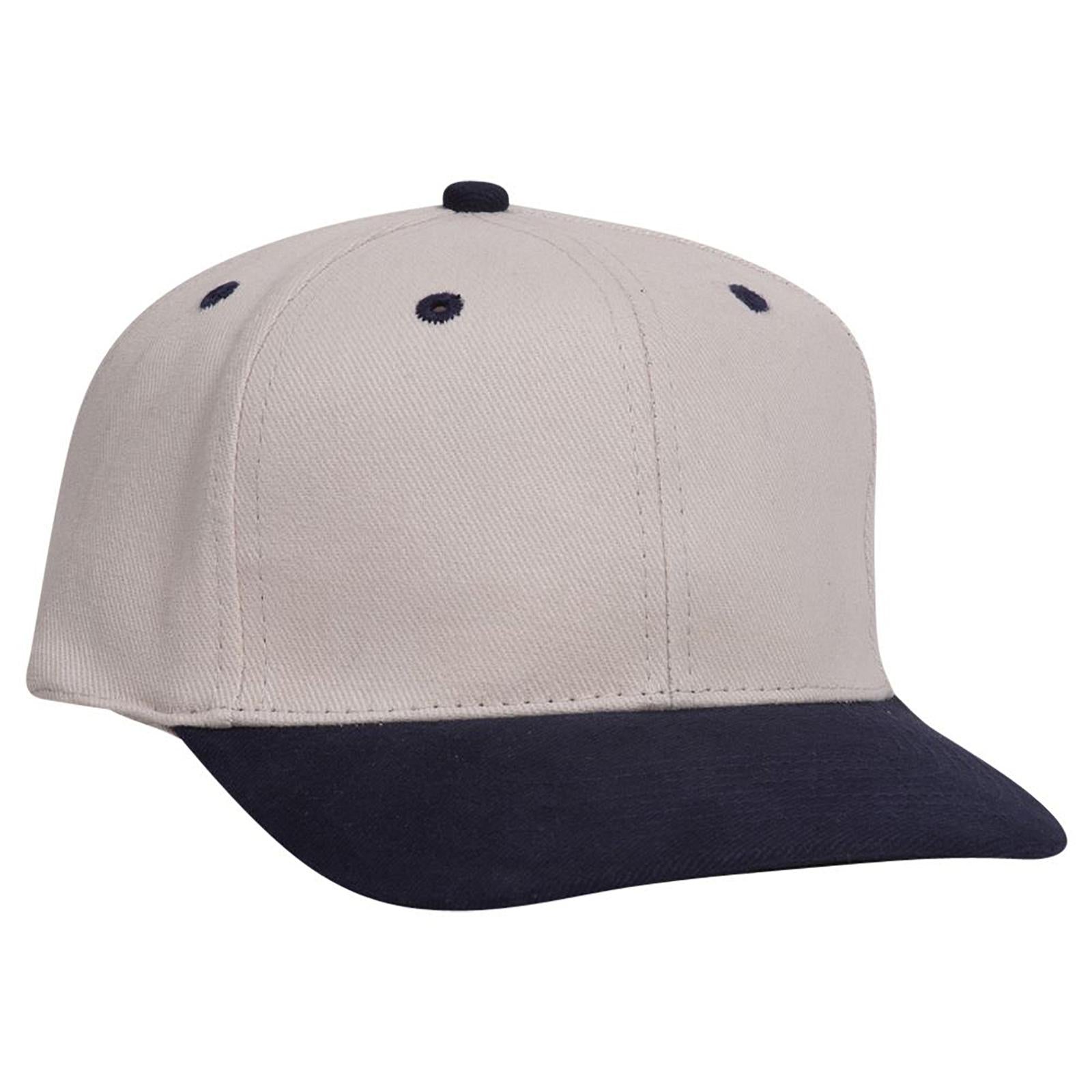 Front View of 0435 - Nvy/Stn.Gry OTTO CAP 6 Panel Mid Profile Baseball Cap