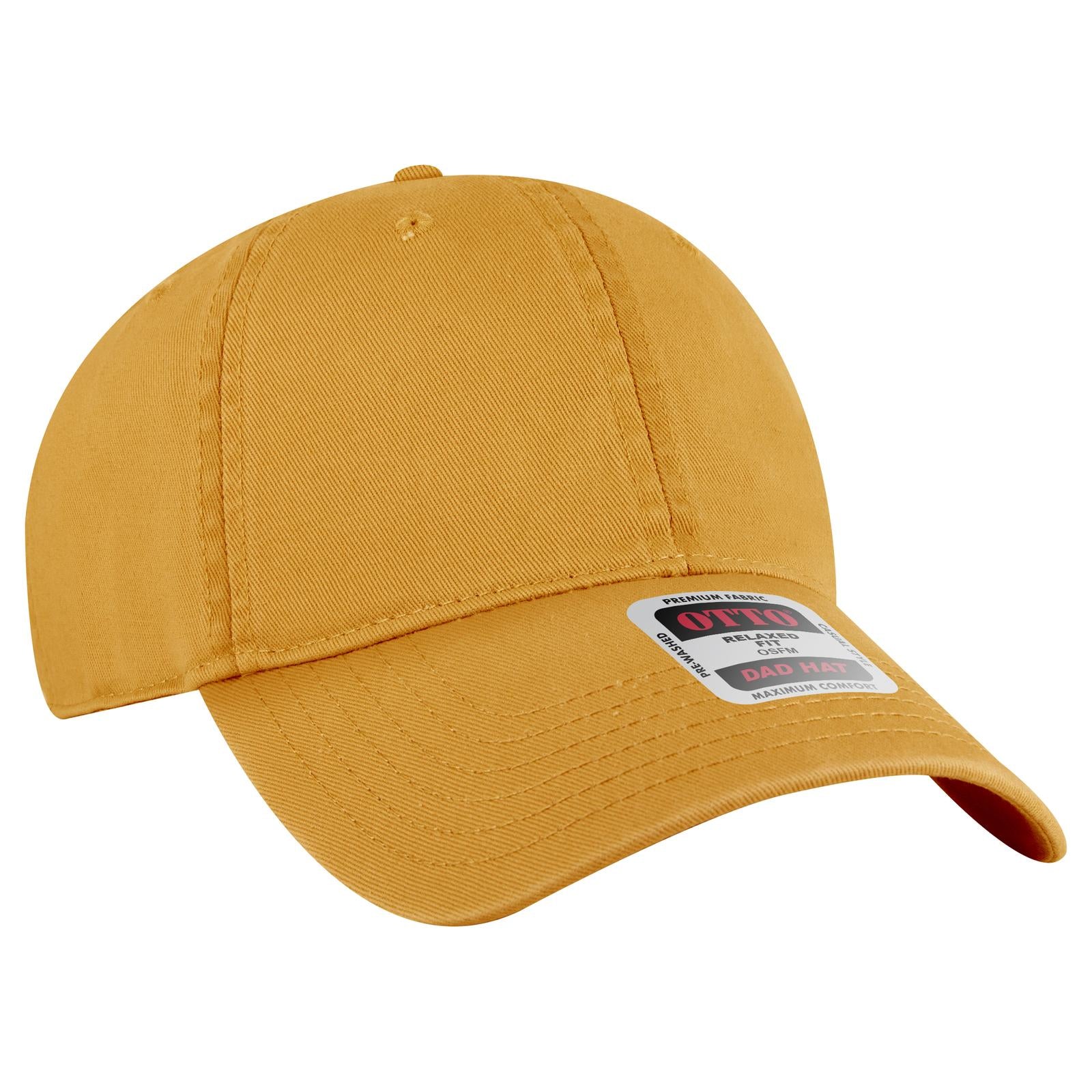 Right View of 045 - Mustard OTTO CAP 6 Panel Low Profile Dad Hat