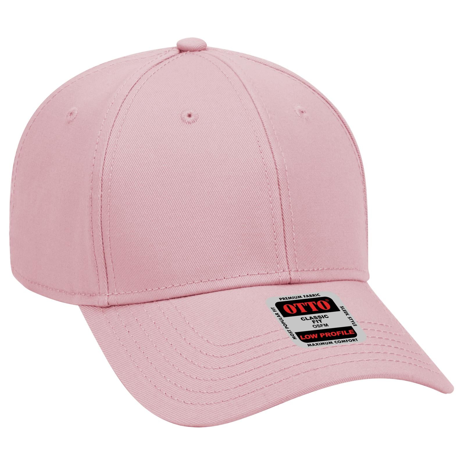 Right View of 050 - Pink OTTO CAP 6 Panel Low Profile Baseball Cap