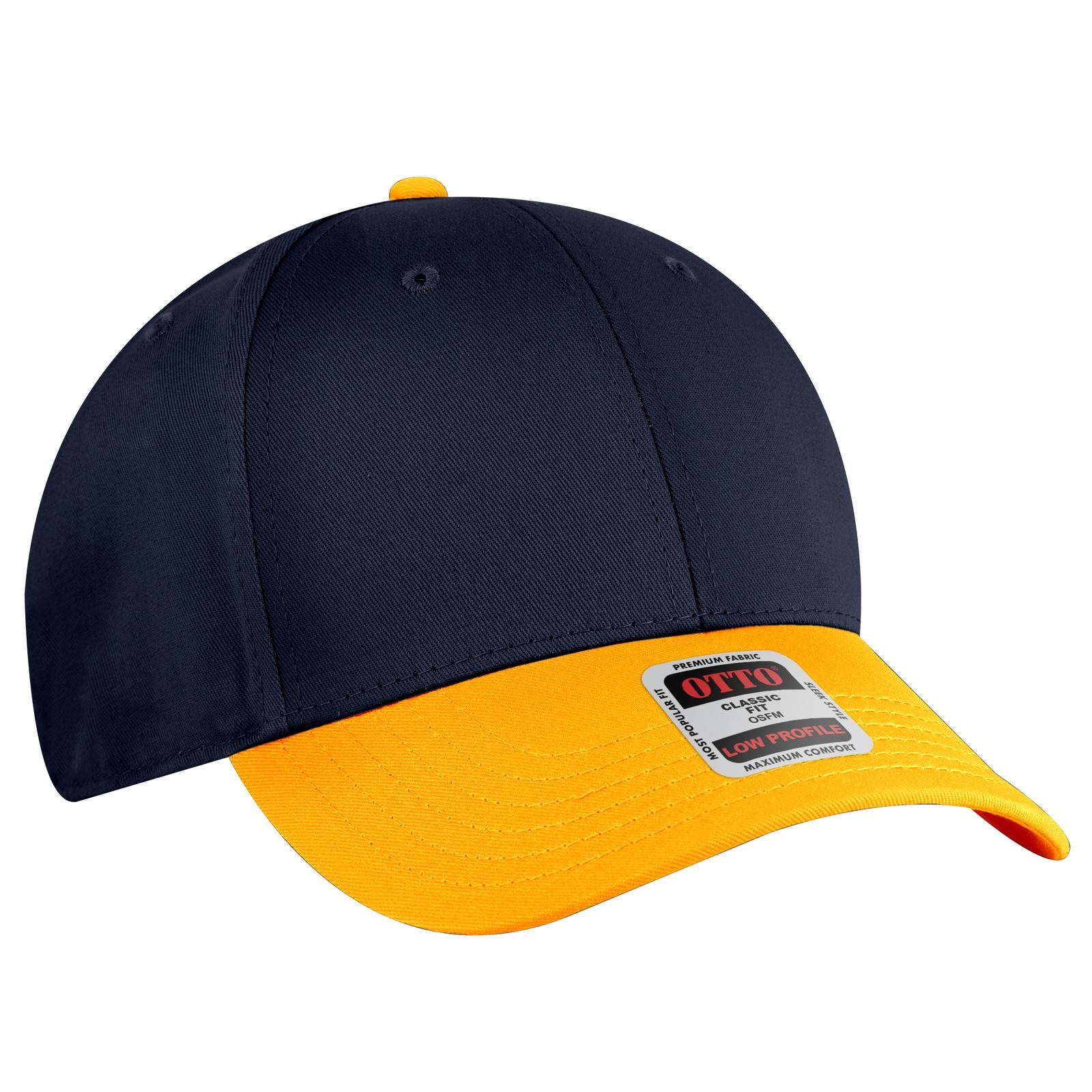 Right View of 060404 - Gld/Nvy/Nvy OTTO CAP 6 Panel Low Profile Baseball Cap