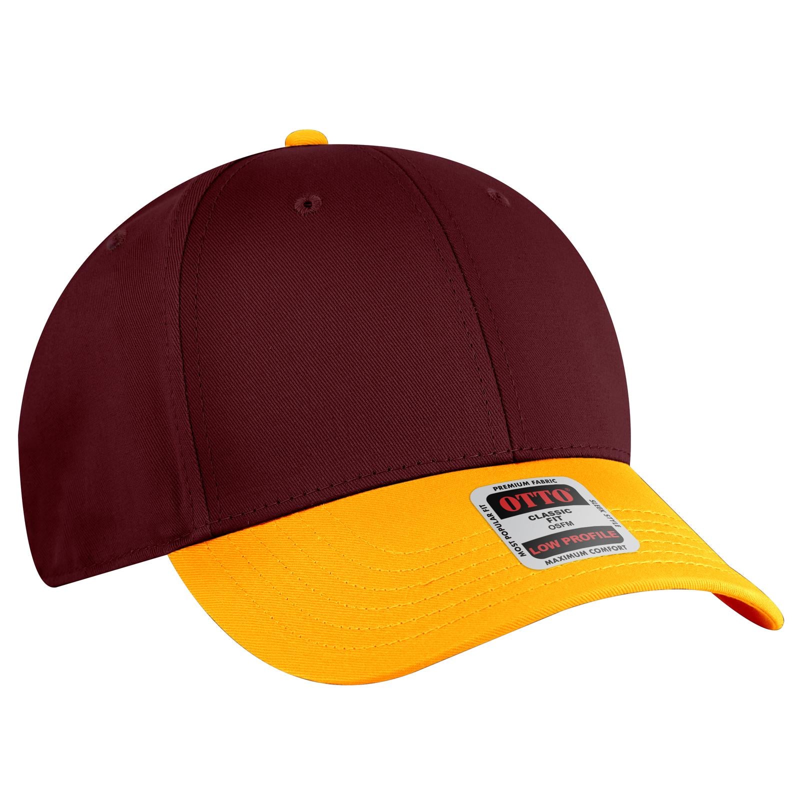 Right View of 061919 - Gld/Burg.Marn/Burg.Marn OTTO CAP 6 Panel Low Profile Baseball Cap