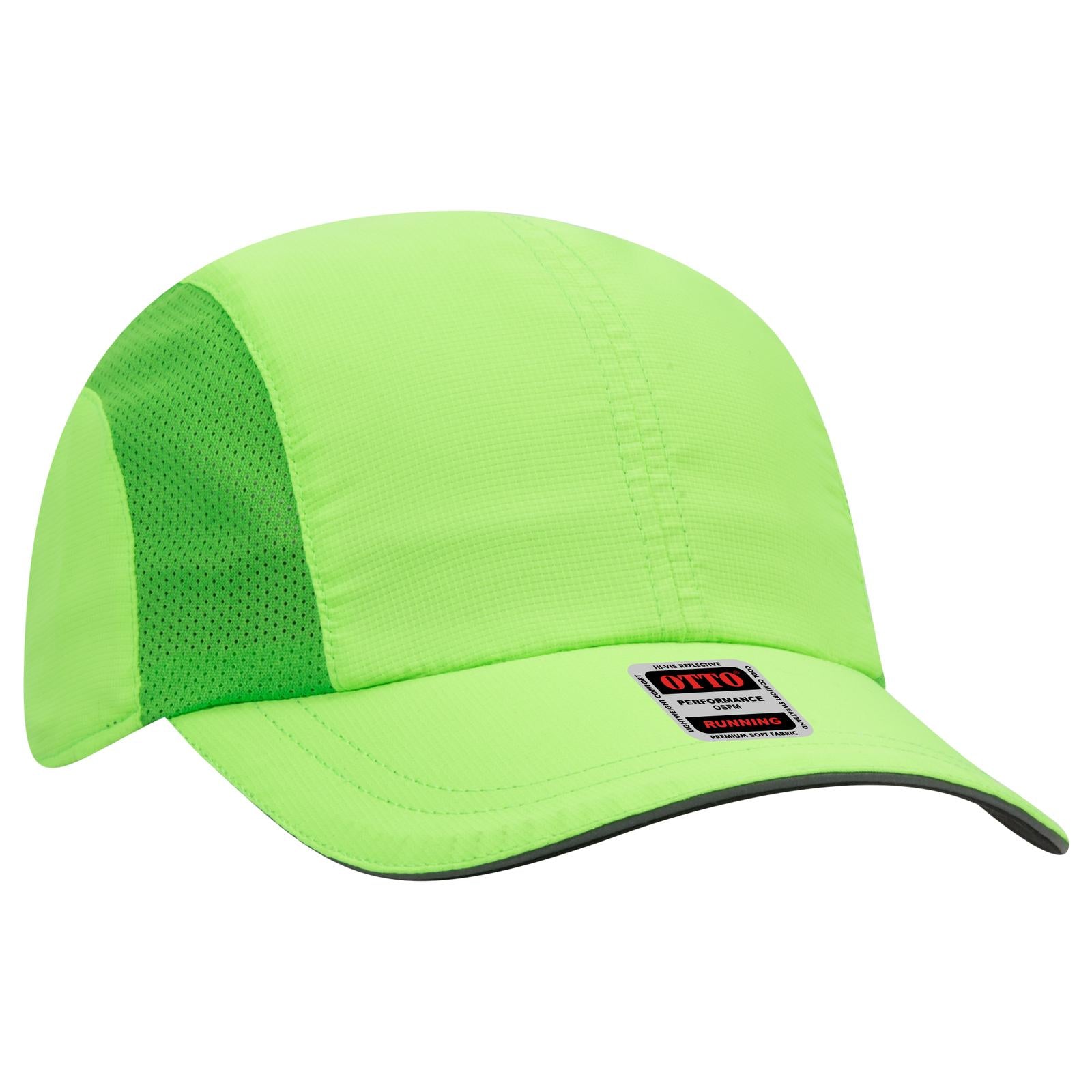 Front View of 088 - N. Green OTTO CAP Reflective 6 Panel Running Cap