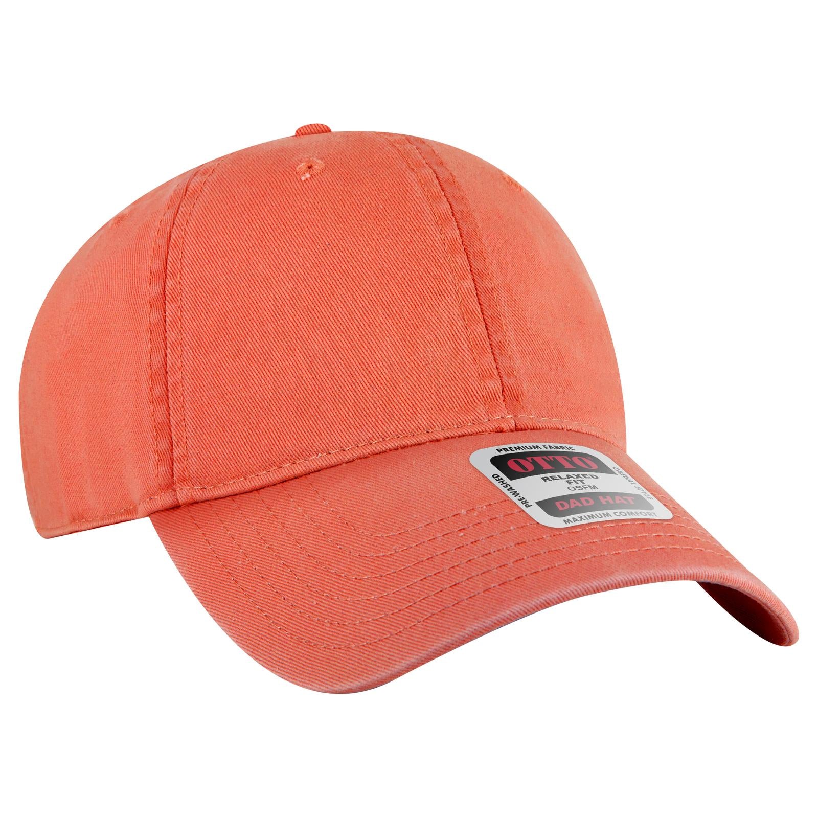 Right View of 110 - Coral OTTO CAP 6 Panel Low Profile Dad Hat