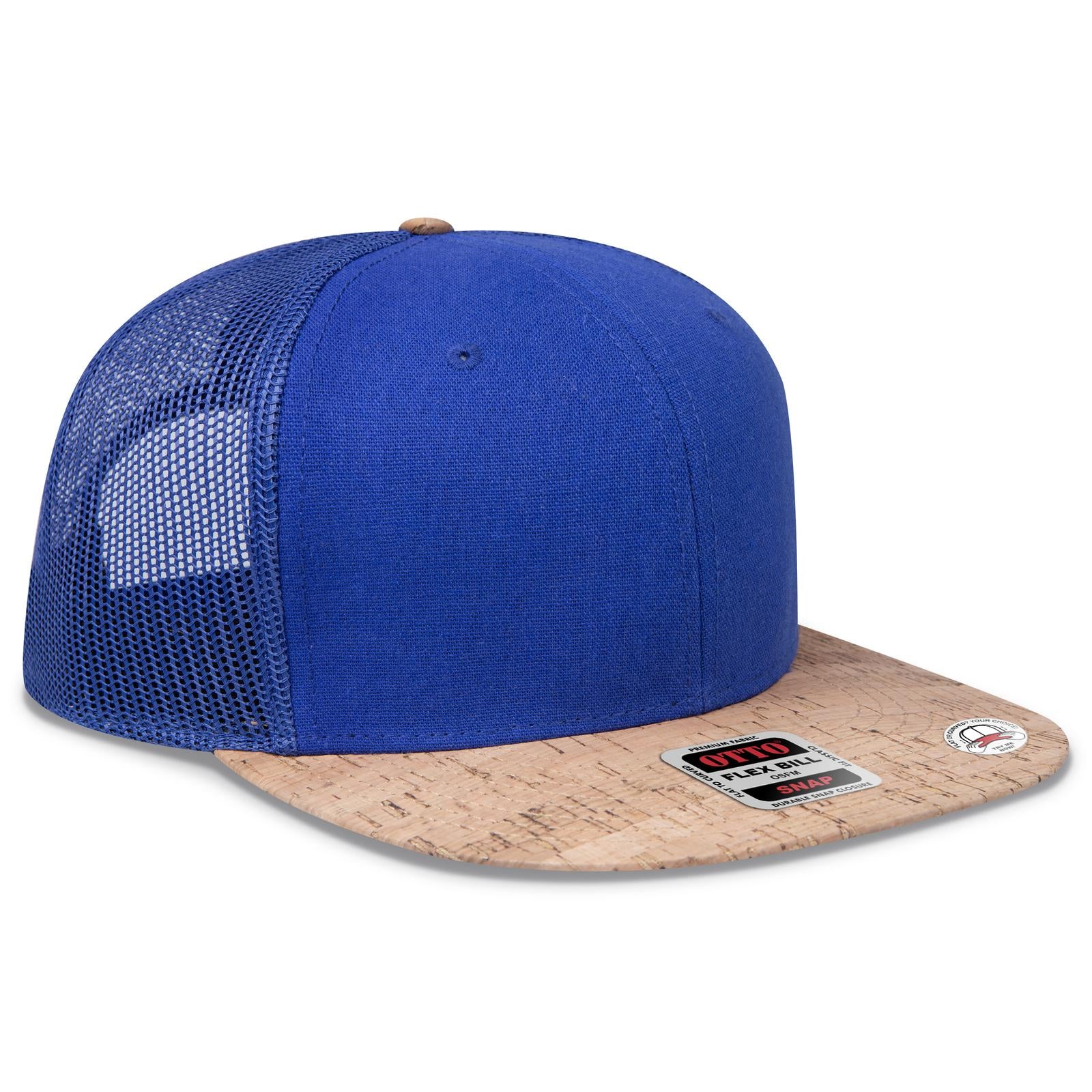 Right View of 11201 - Cork/Ryl OTTO CAP "OTTO SNAP" 6 Panel Pro Style Mesh Back Trucker Snapback Hat