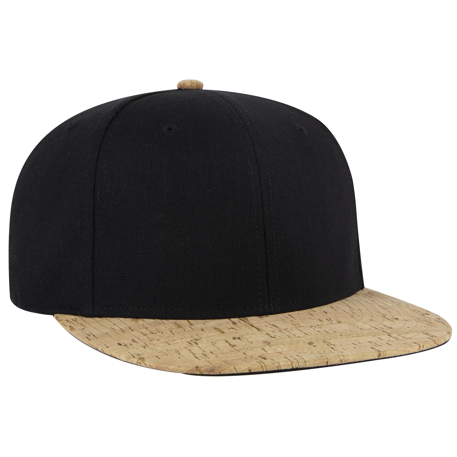 Right View of 11203 - Cork/Blk OTTO CAP "OTTO SNAP" 6 Panel Pro Style Snapback Hat