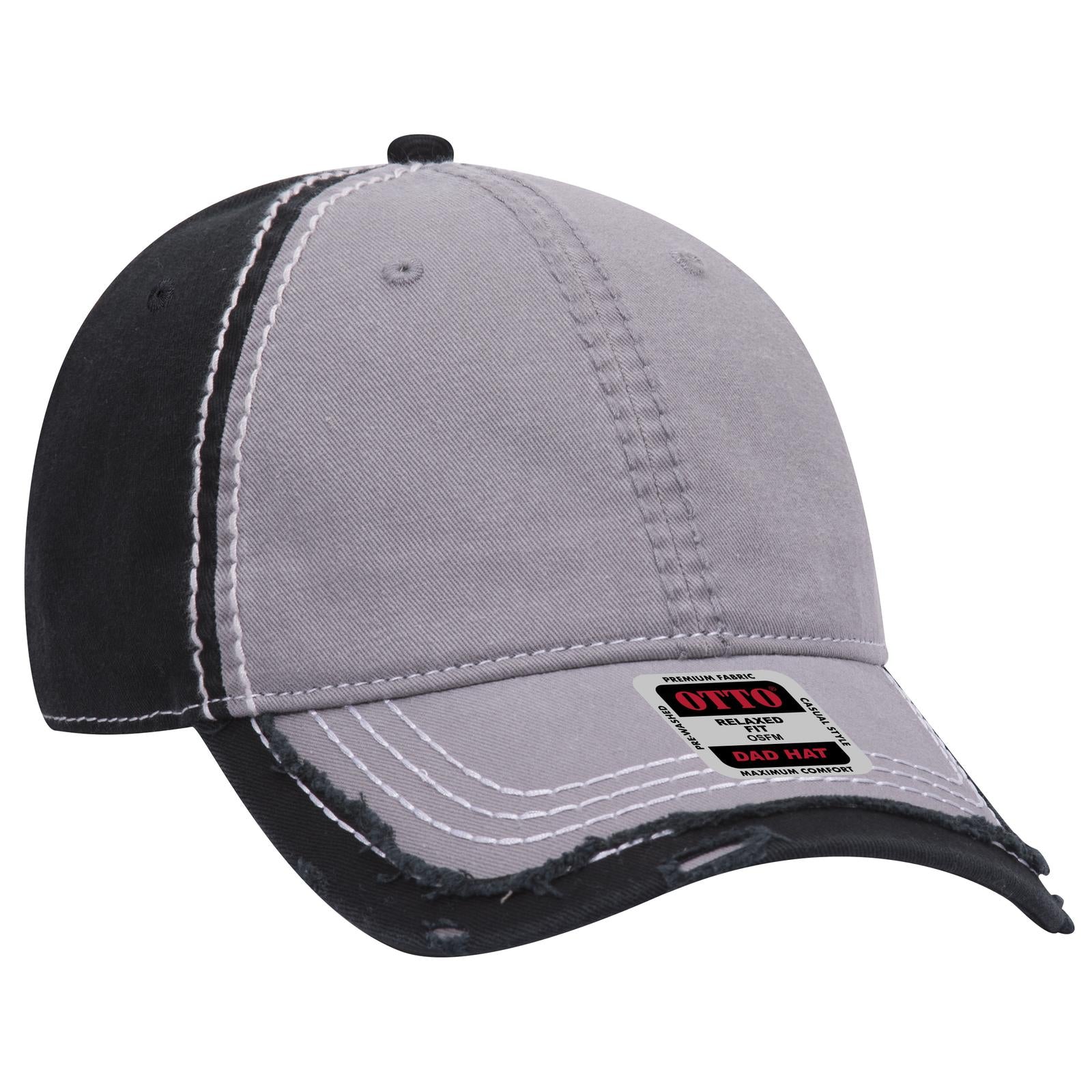 Right View of 141403 - Gry/Gry/Blk OTTO CAP 6 Panel Low Profile Dad Hat