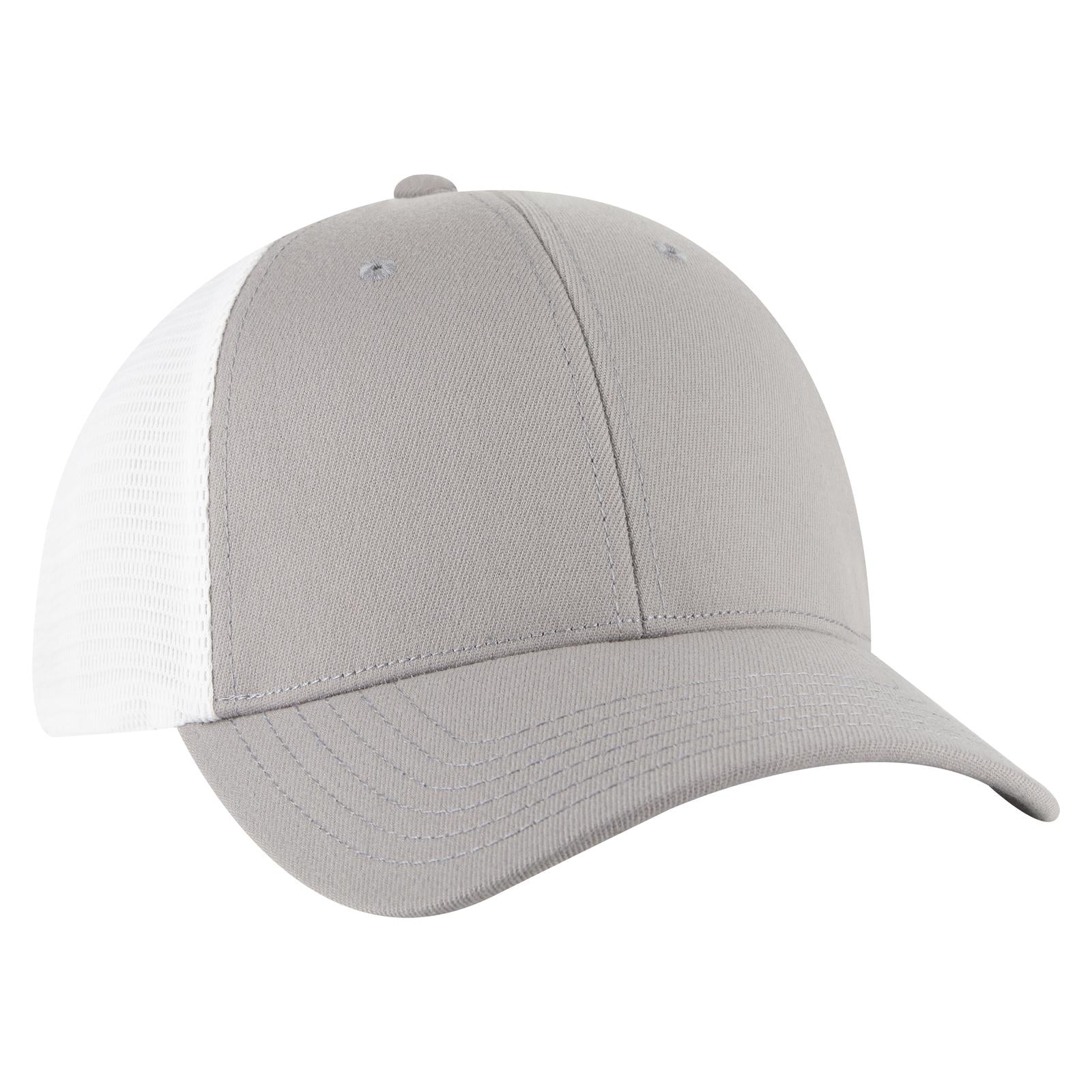 Front View of 1416 - Gry/Wht OTTO CAP "OTTO FLEX" Fitted 6 Panel Low Profile Mesh Back Trucker Hat