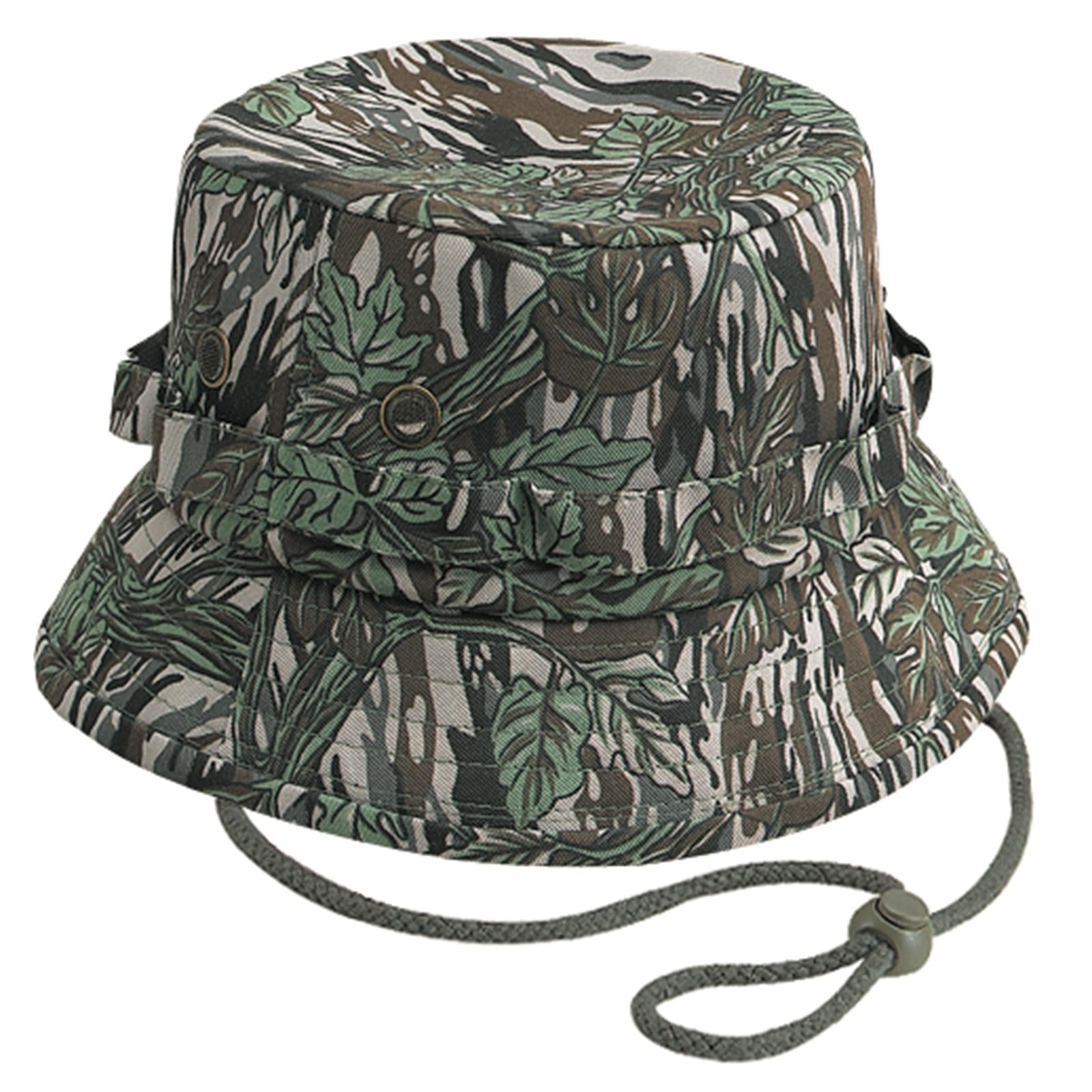 Right View of 1417 - Gry/Dk.Grn OTTO CAP Camouflage Bucket Hat