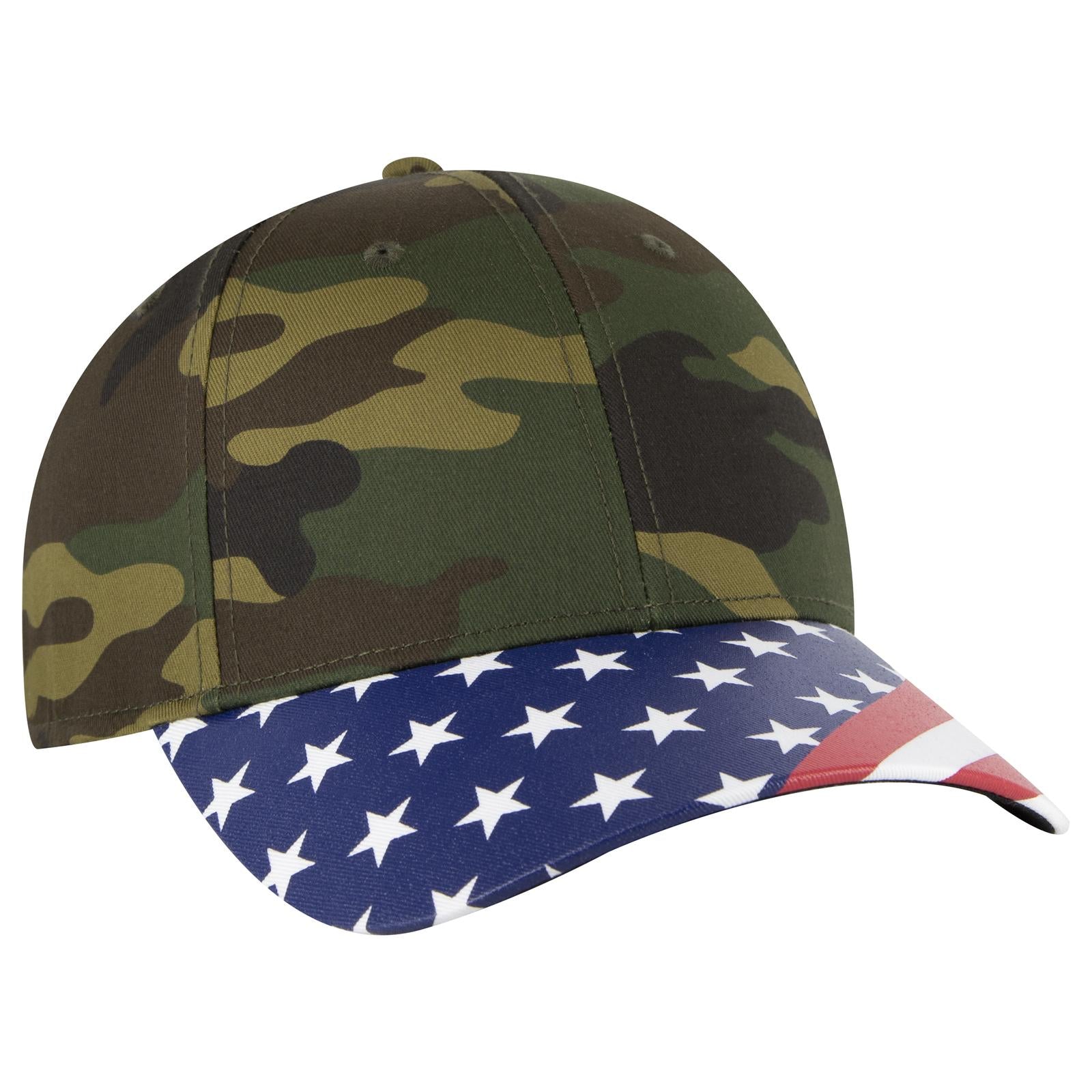 Front View of 1707 - Dk.Grn/Brn OTTO CAP 6 Panel Low Profile Baseball Cap