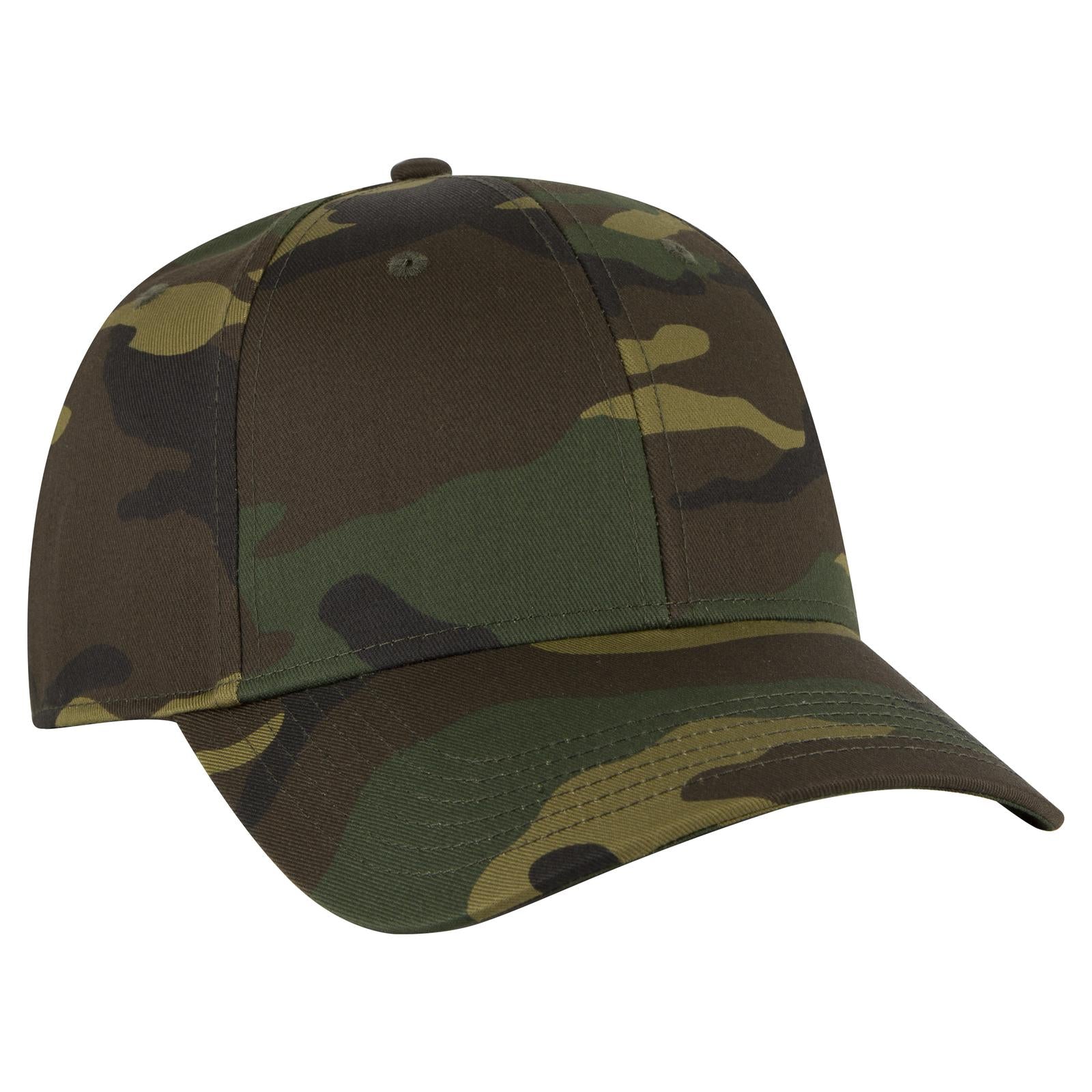 Front View of 1707 - Dk.Grn/Brn OTTO CAP Camouflage 6 Panel Low Profile Baseball Cap