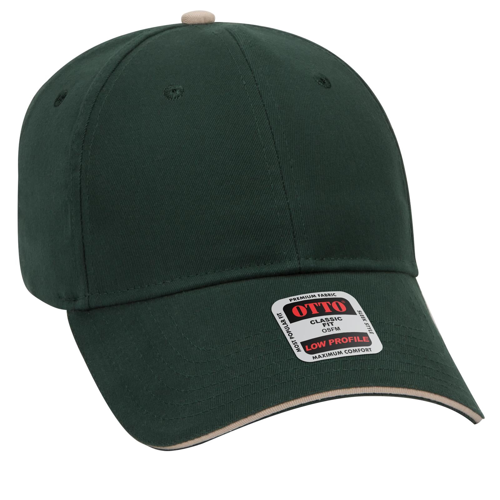 Right View of 171732 - Dk.Grn/Dk.Grn/Kha OTTO CAP 6 Panel Low Profile Baseball Cap