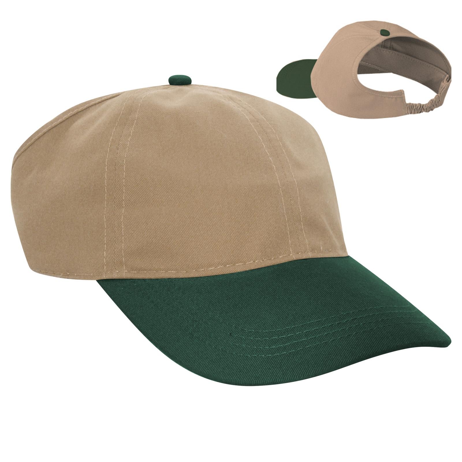 Right View of 1732 - Dk.Grn/Kha OTTO CAP 4 Panel Ponytail Cap