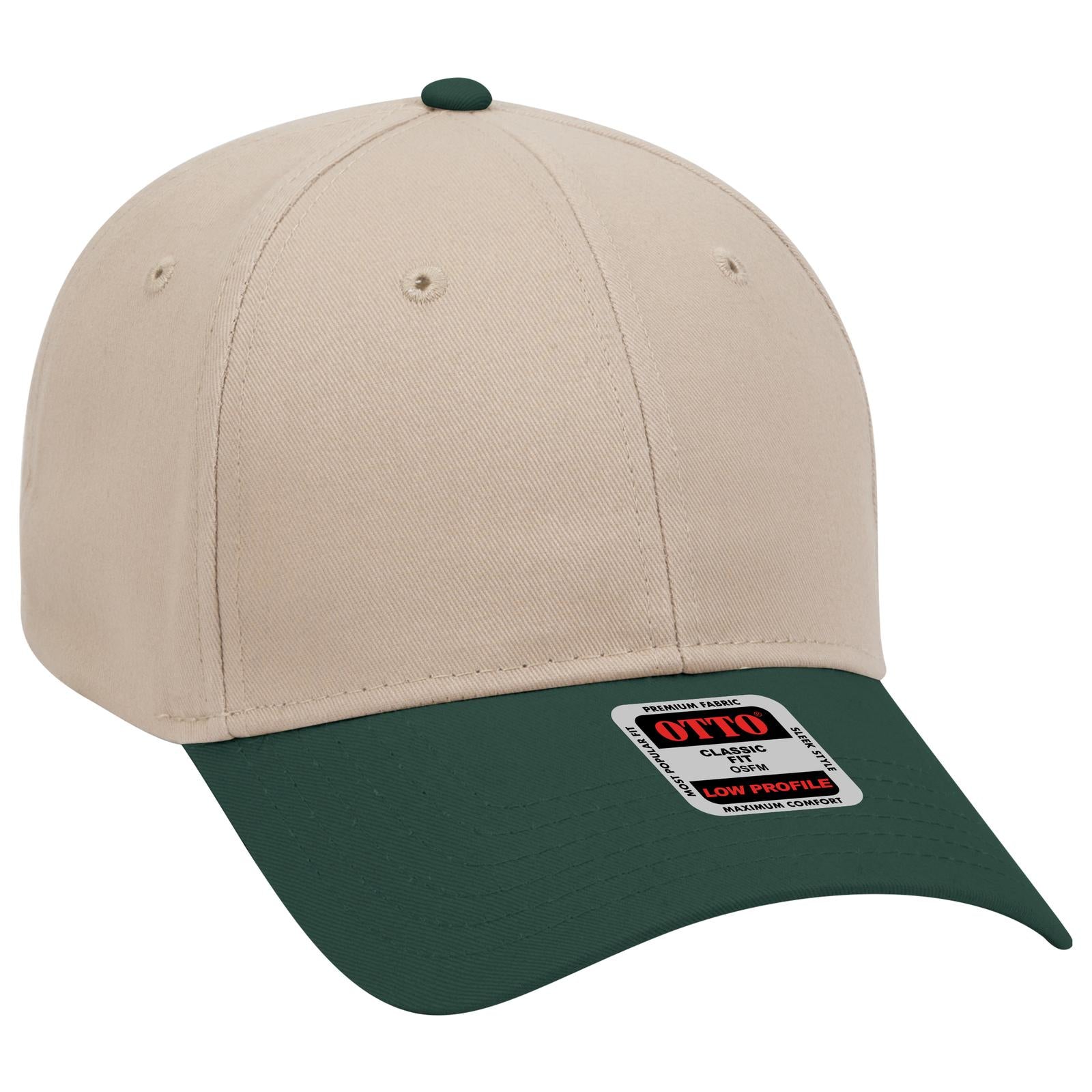 Right View of 1732 - Dk.Grn/Kha OTTO CAP 6 Panel Low Profile Baseball Cap