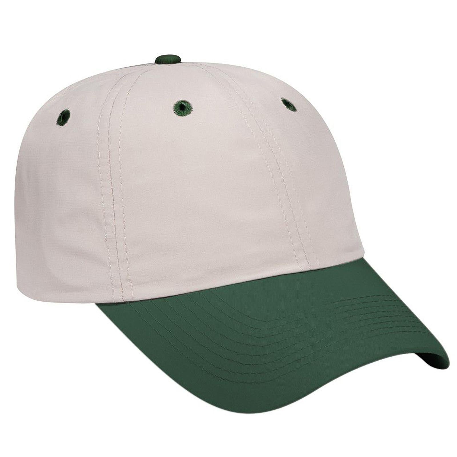 Rear View of 1732 - Dk.Grn/Kha OTTO CAP 6 Panel Low Profile Baseball Cap