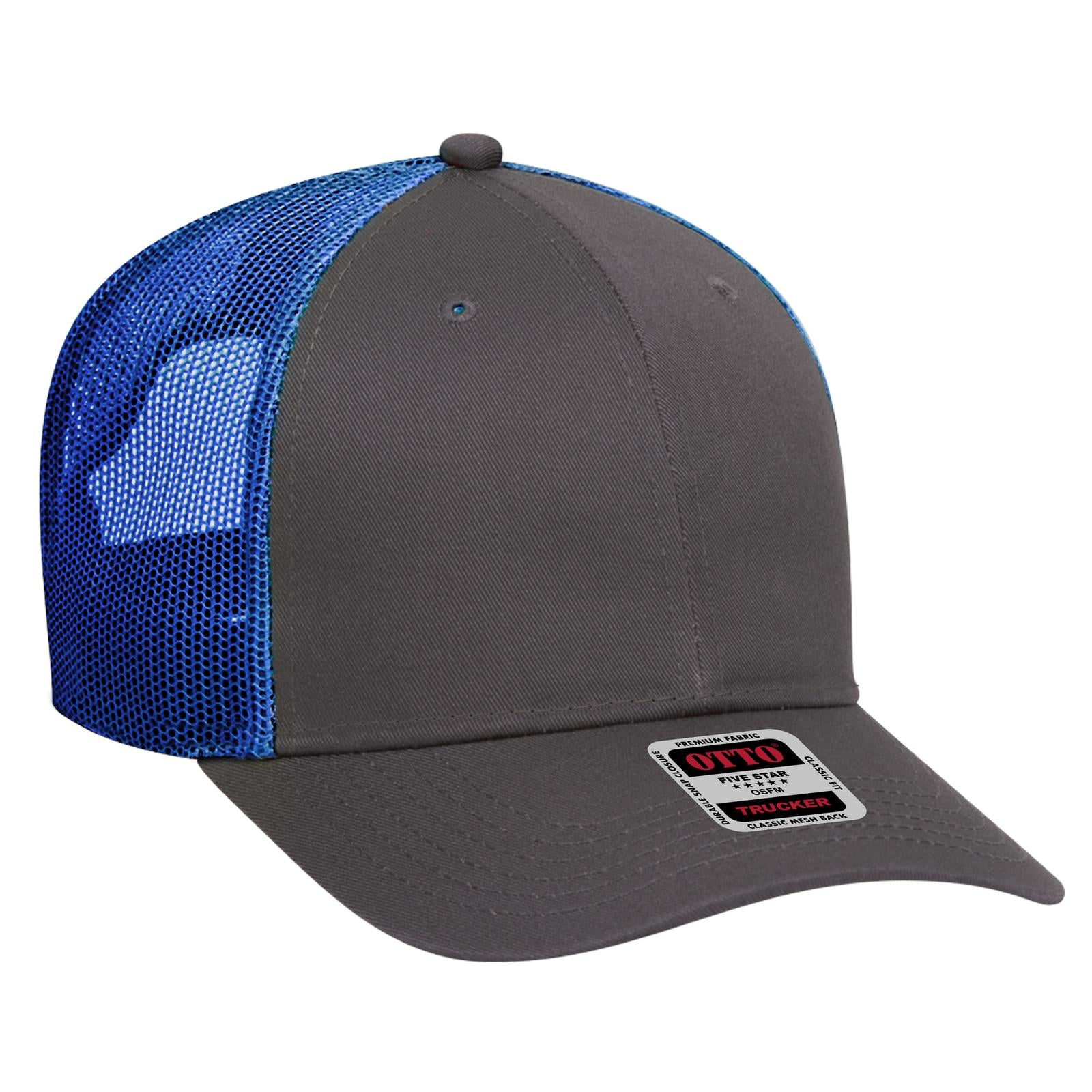 Right View of 252501 - Ch.Gry/Ch.Gry/Ryl OTTO CAP 6 Panel Low Profile Mesh Back Trucker Hat