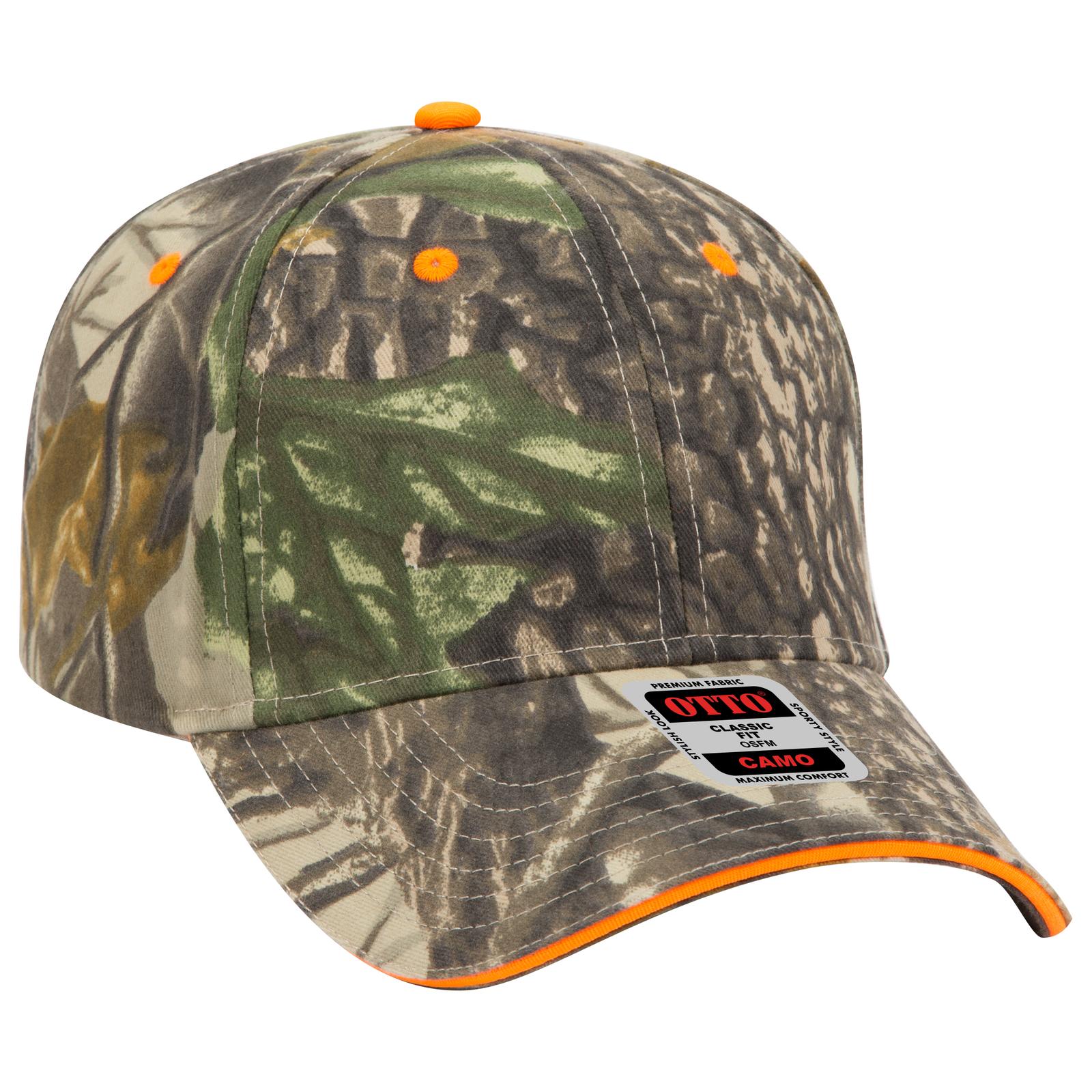 Right View of 32031709 - Kha/Blk/Dk.Grn/N.Org OTTO CAP Camouflage 6 Panel Low Profile Baseball Cap