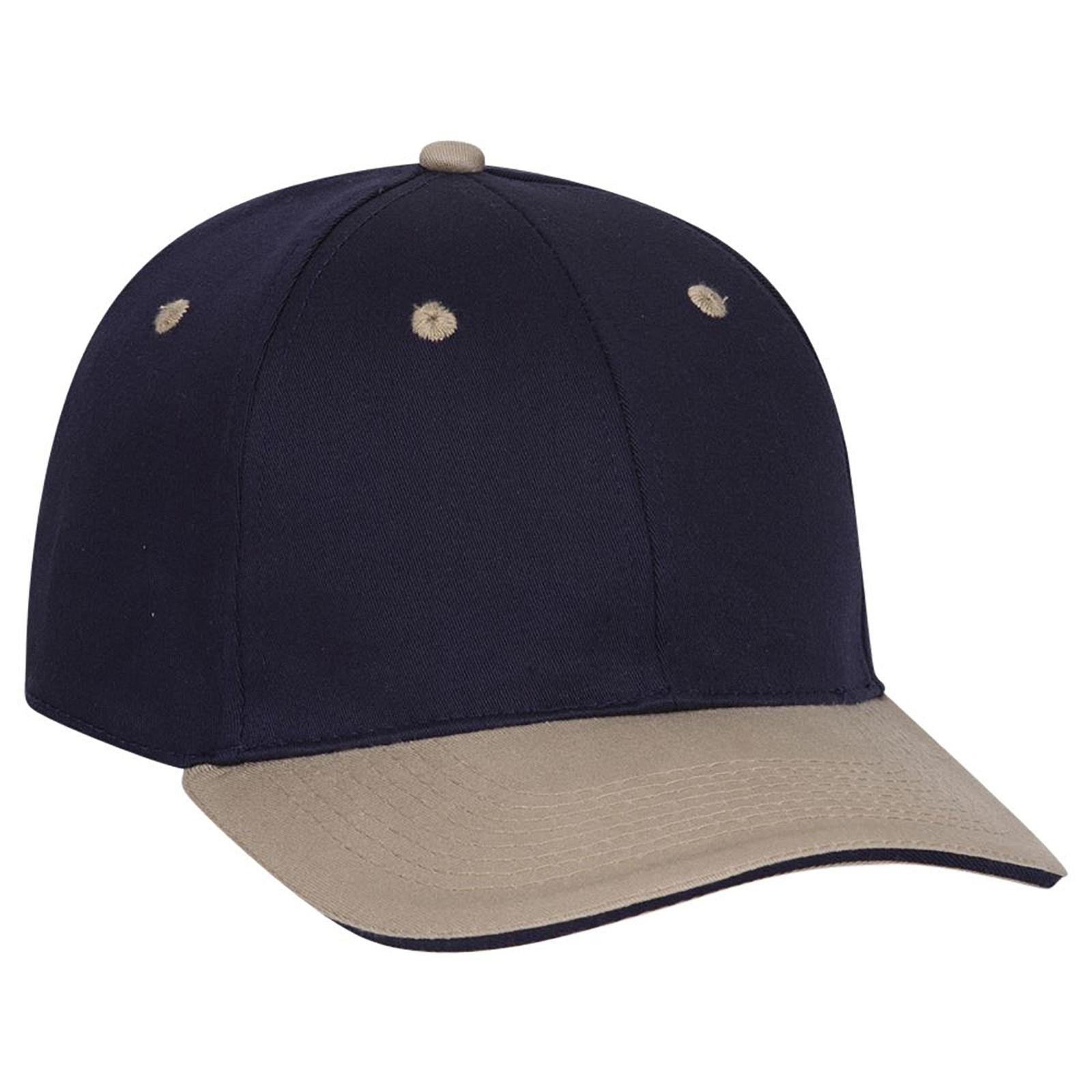 Right View of 320404 - Kha/Nvy/Nvy OTTO CAP "OTTO FLEX" Fitted 6 Panel Low Profile Baseball Cap