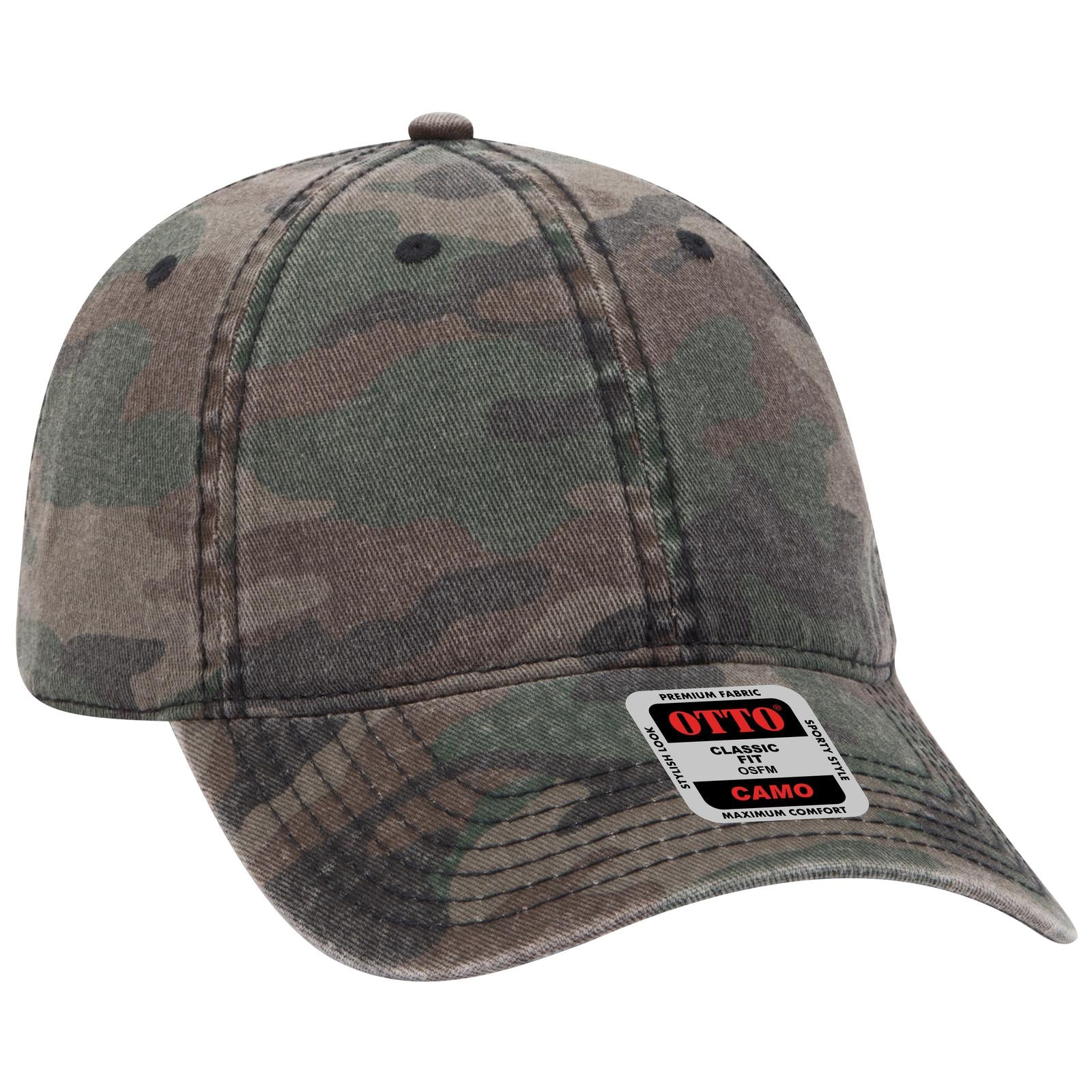 Right View of CP004 - Camo 004 OTTO CAP Camouflage 6 Panel Low Profile Baseball Cap