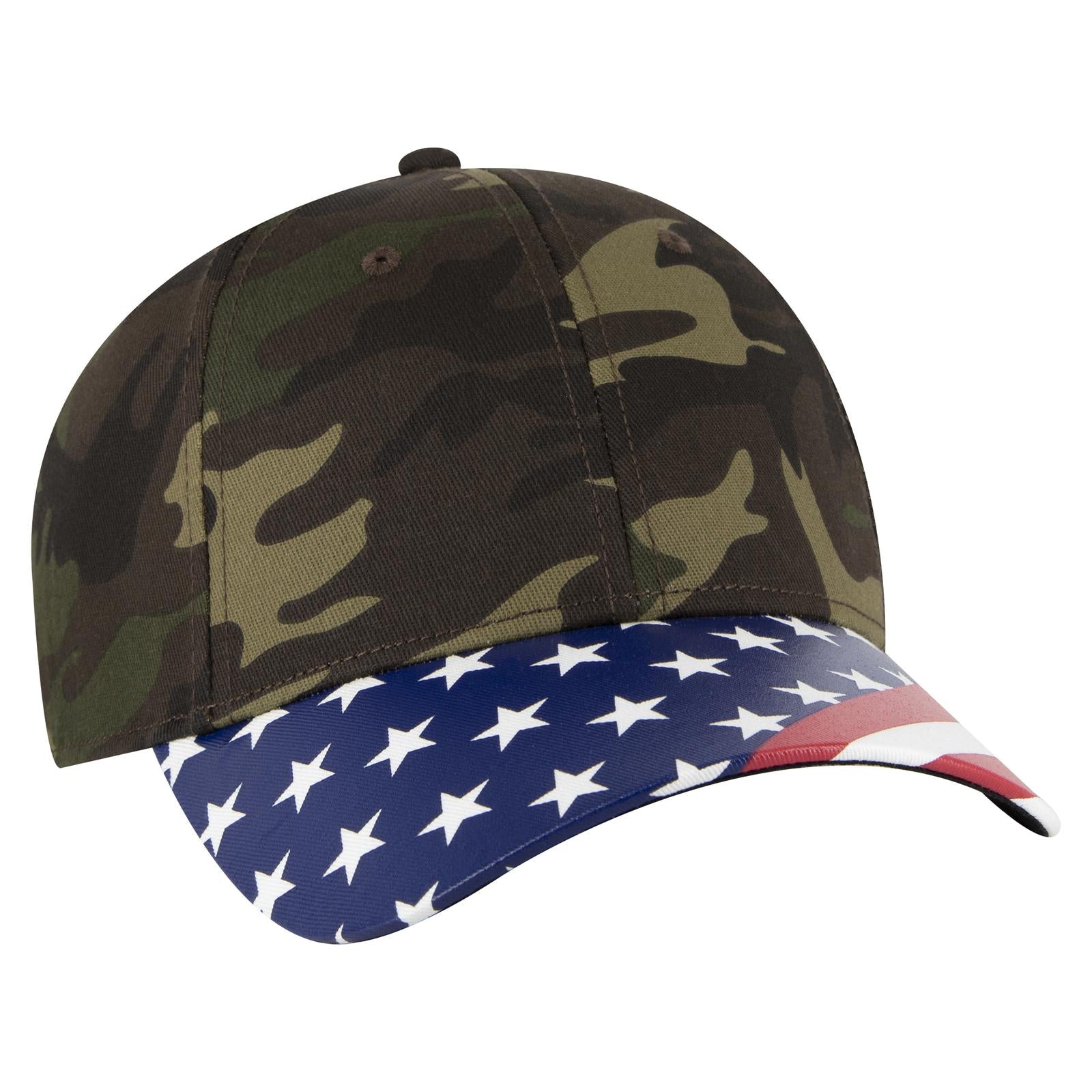 Front View of CP008 - Camo 008 OTTO CAP 6 Panel Low Profile Baseball Cap