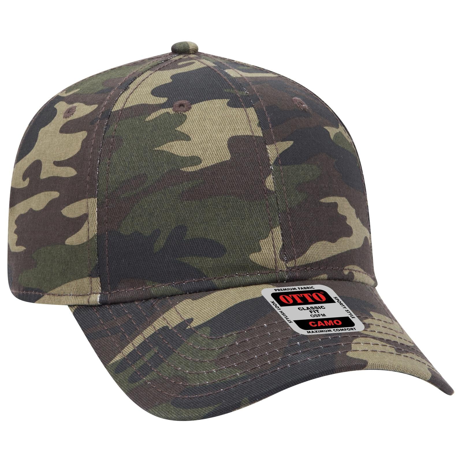Right View of CP008 - Camo 008 OTTO CAP Camouflage 6 Panel Low Profile Baseball Cap