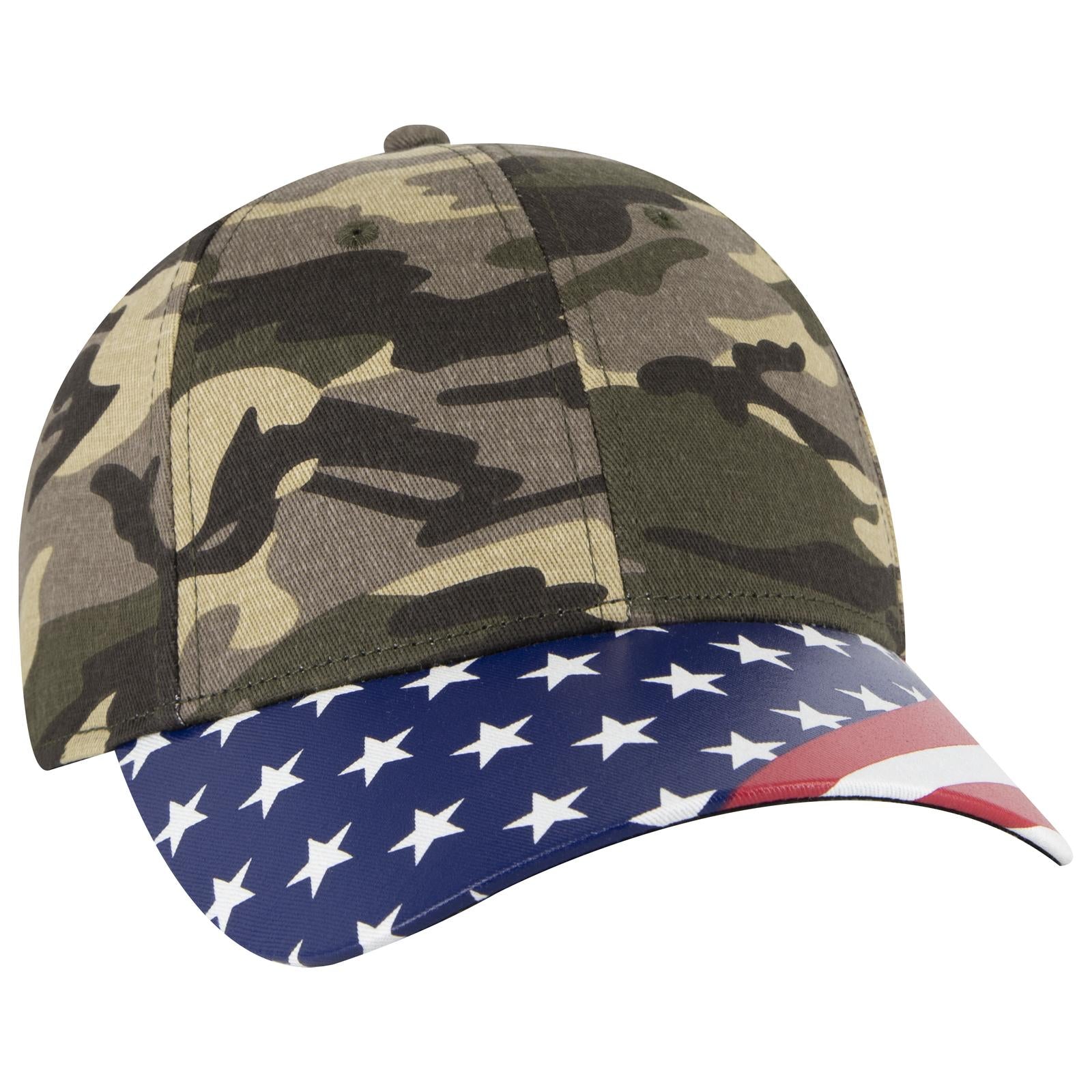 Front View of CP010 - Camo 010 OTTO CAP 6 Panel Low Profile Baseball Cap