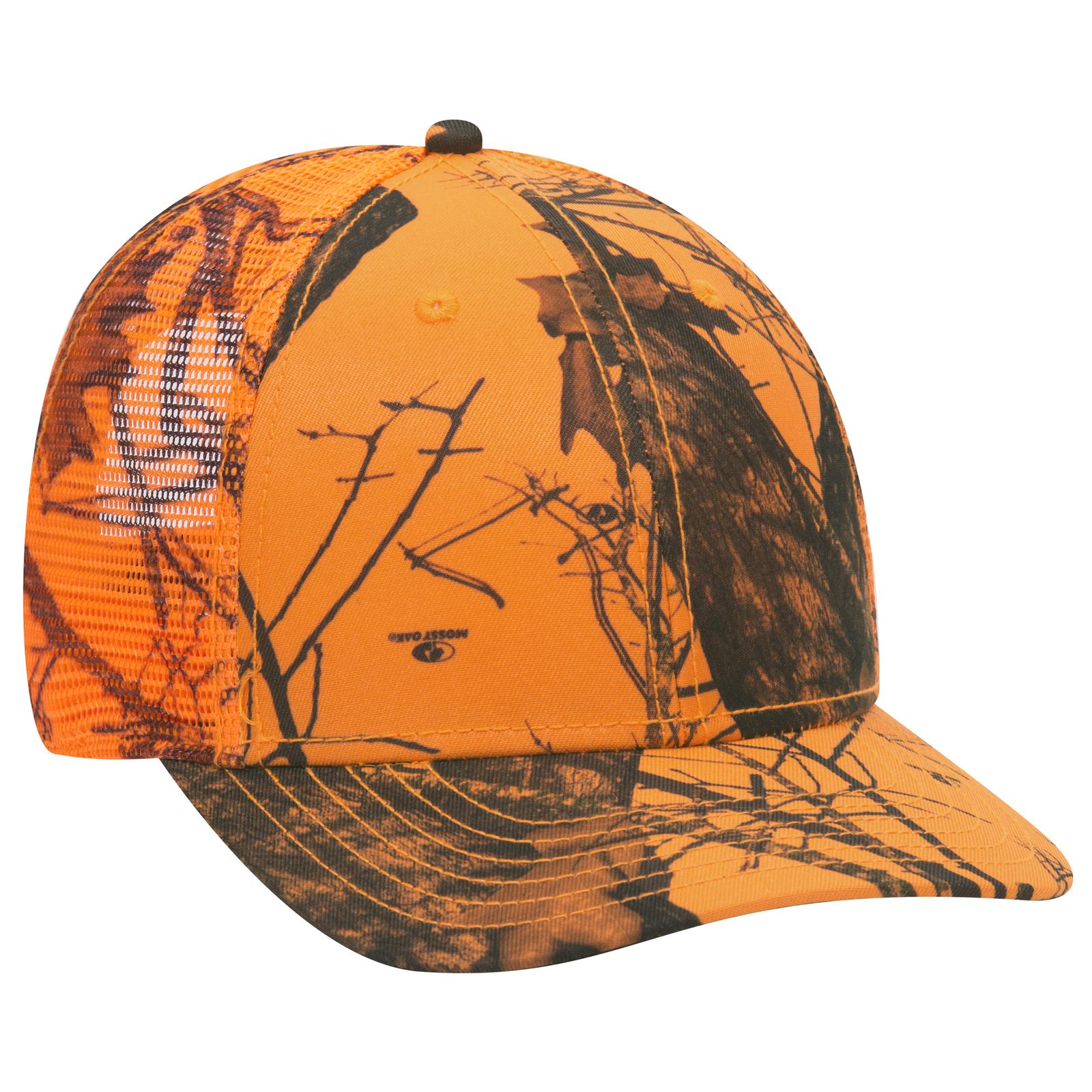 Right View of MO6 - Blaze OTTO CAP Mossy Oak Camouflage Superior Polyester Twill 6 Panel Low Profile Mesh Back Trucker Hat