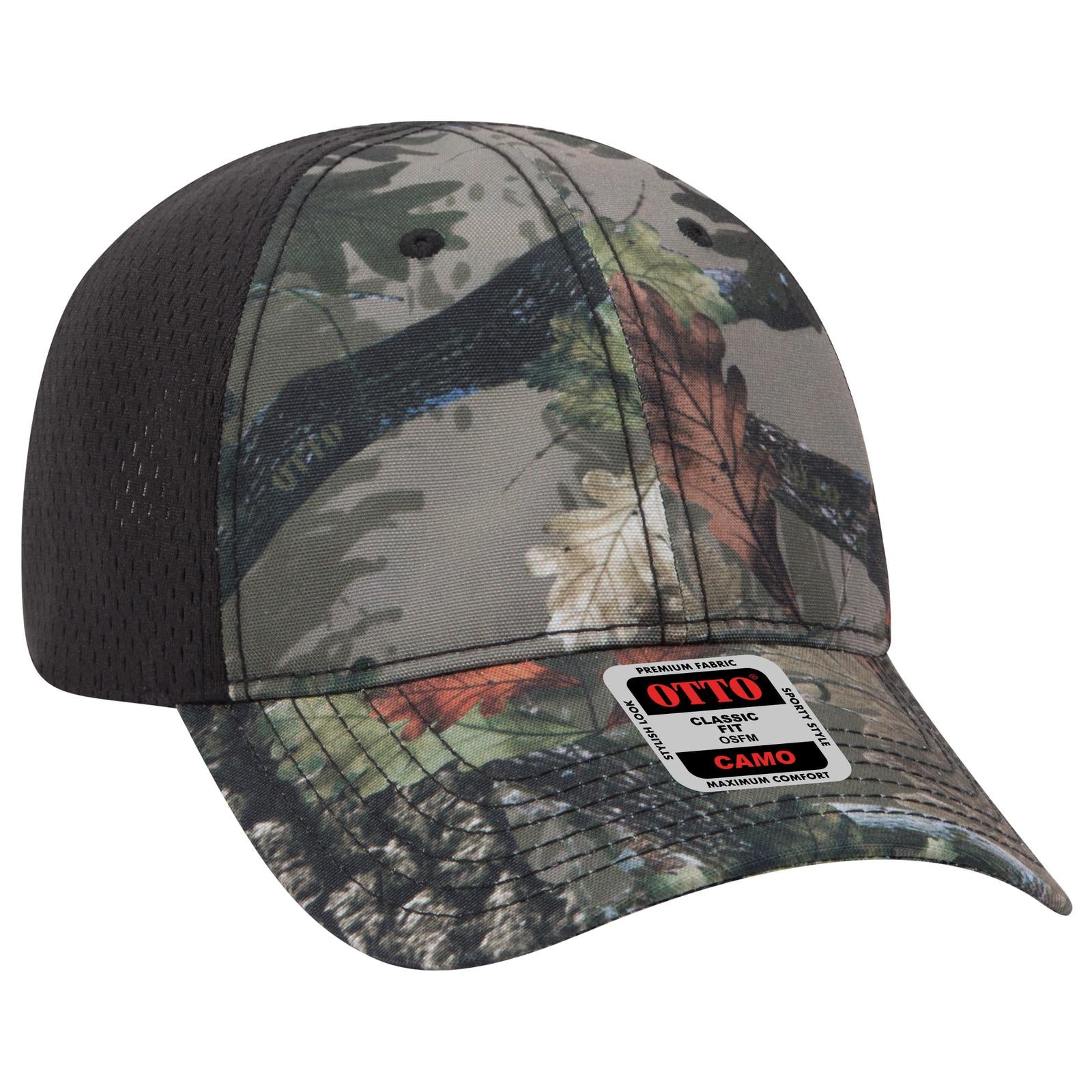 Right View of NP5303 - D. Kha/Blk OTTO CAP Camouflage 6 Panel Low Profile Baseball Cap