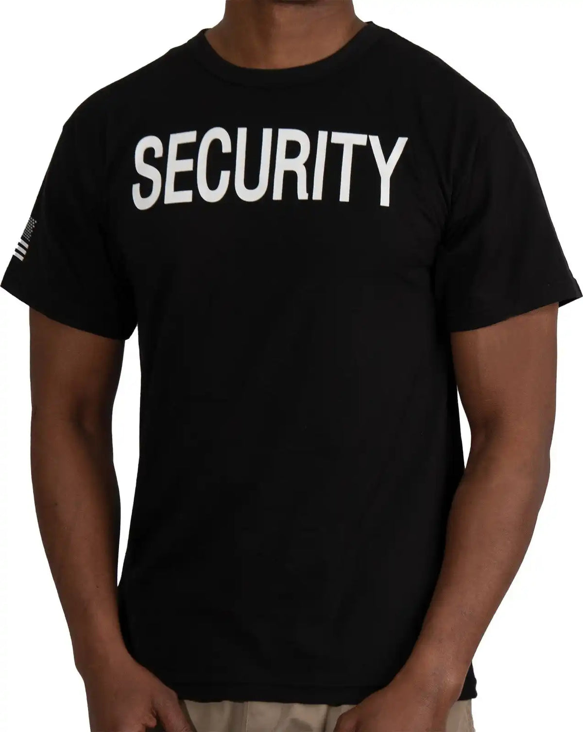 Rothco 2-sided Security T-shirt with us Flag on Sleeve - Black