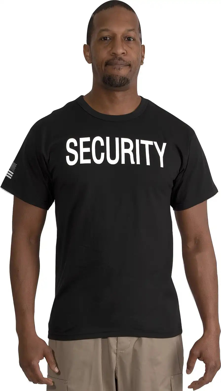 Rothco 2-sided Security T-shirt with us Flag on Sleeve - Black