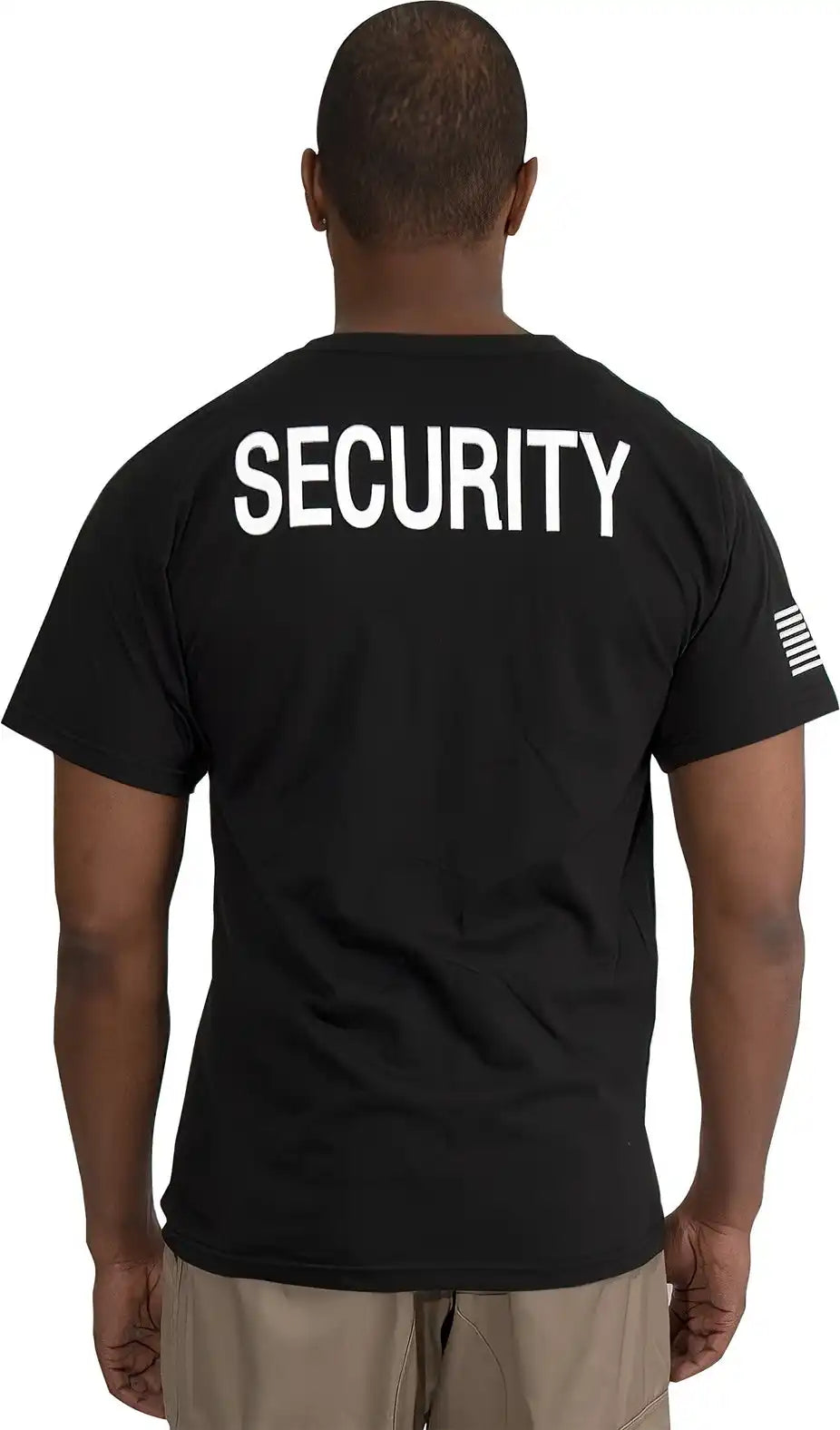 Rothco 2-sided Security T-shirt with us Flag on Sleeve - Black