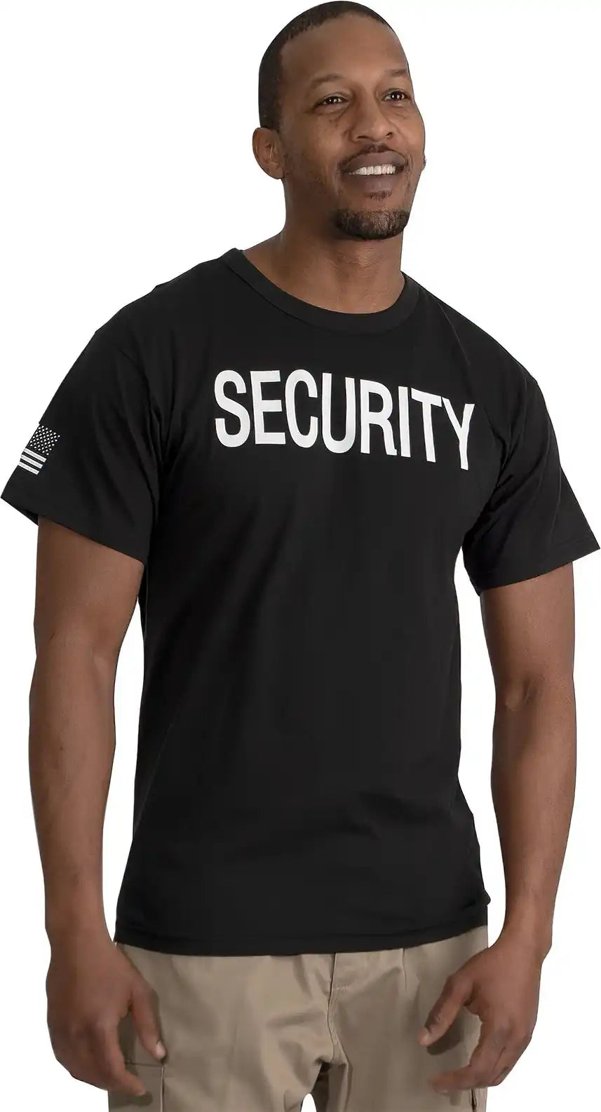 Rothco 2-sided Security T-shirt with us Flag on Sleeve - Black - s