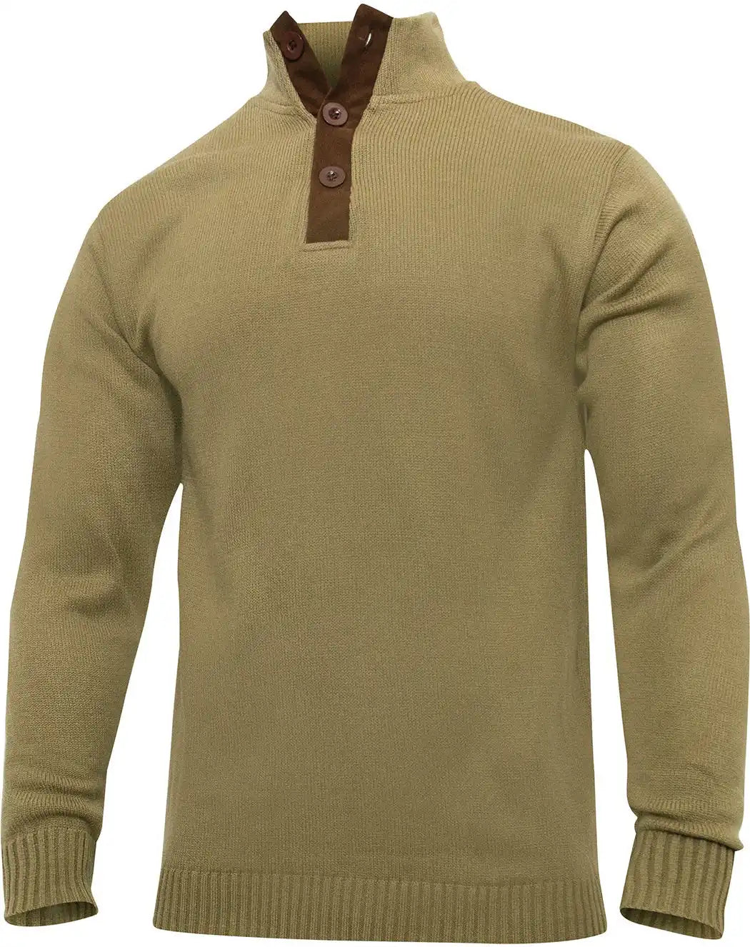 Rothco 3-button Sweater with Suede Accents
