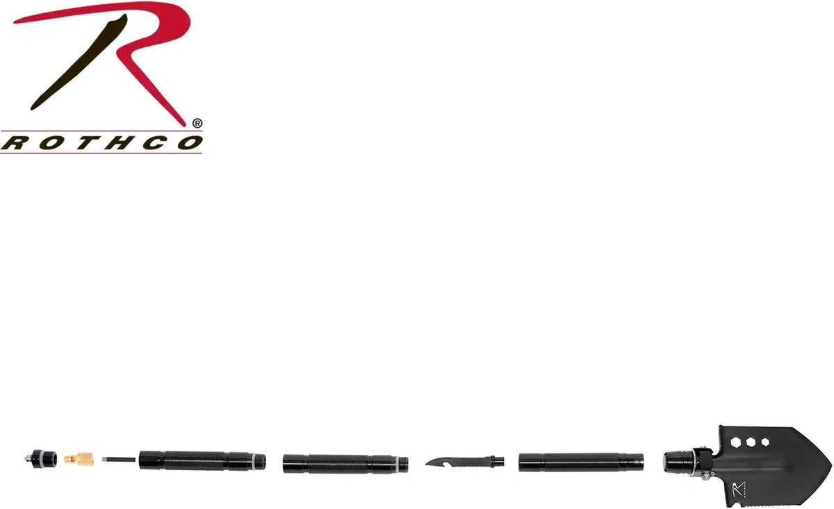 Rothco 8 in 1 Multi Tool Survival Shovel / Portable Camping Entrenching Stainless Steel