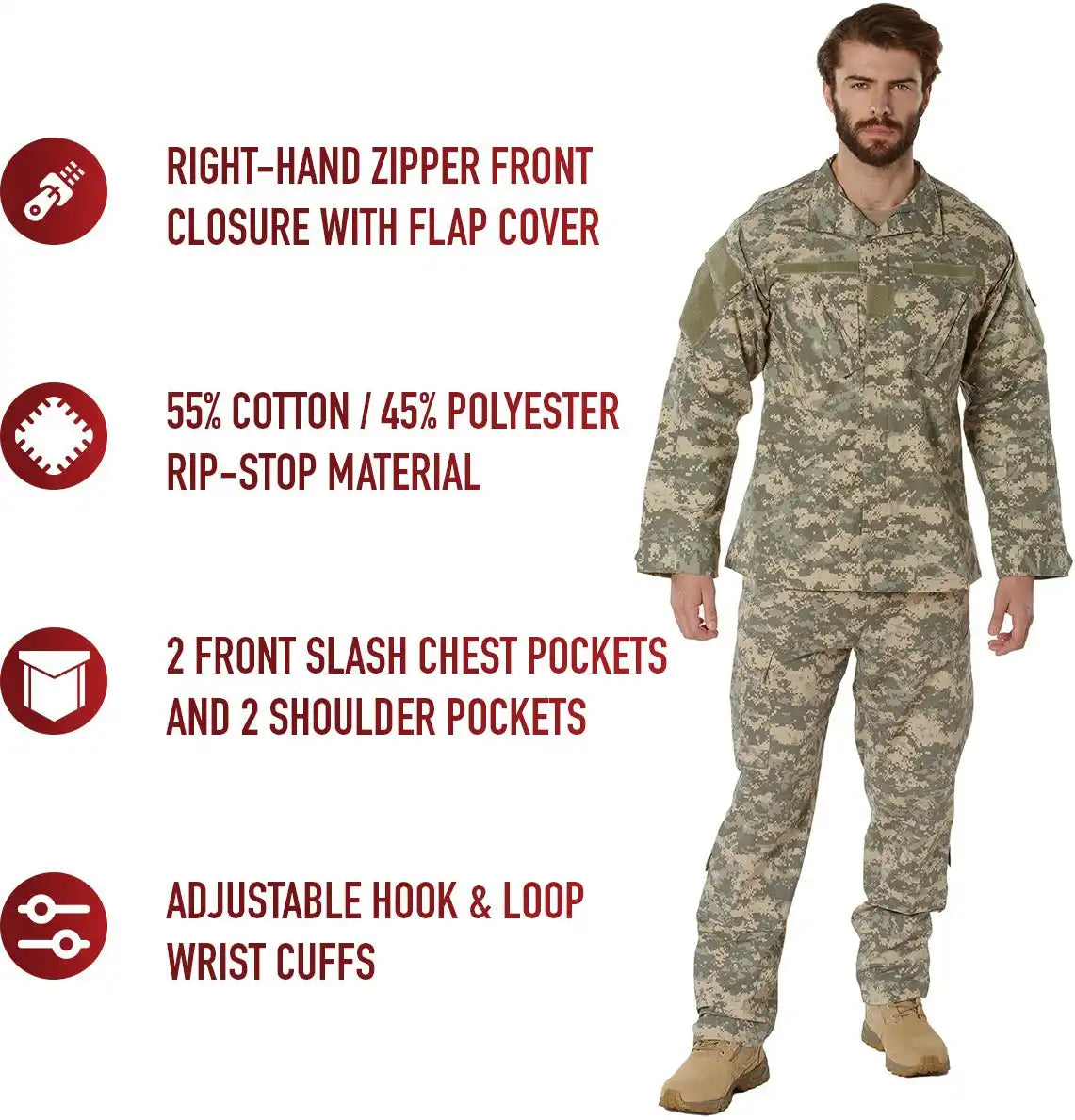 Rothco Acu Digital Camo Combat Uniform Shirt