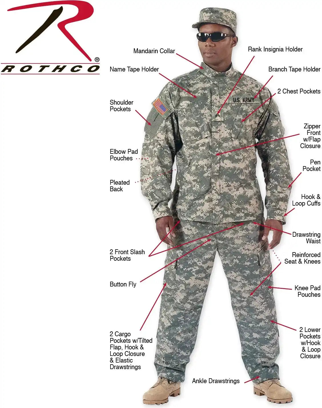 Rothco Acu Digital Camo Combat Uniform Shirt