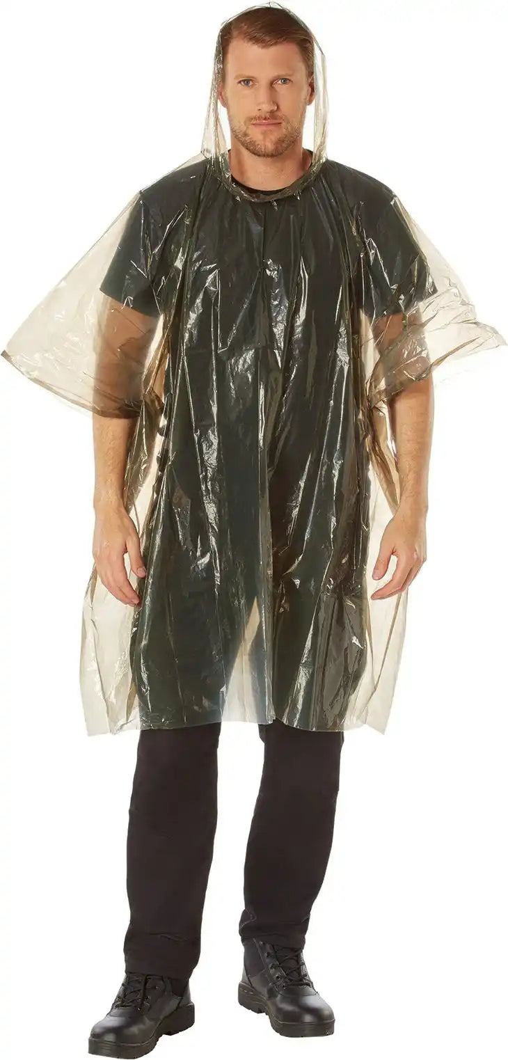 Rothco All Weather Emergency Poncho - Olive Drab / one Size