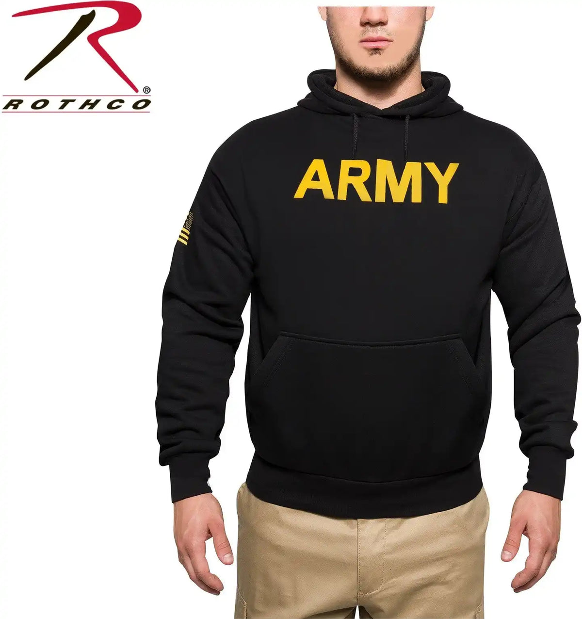 Rothco Army Printed Pullover Hoodie - Black