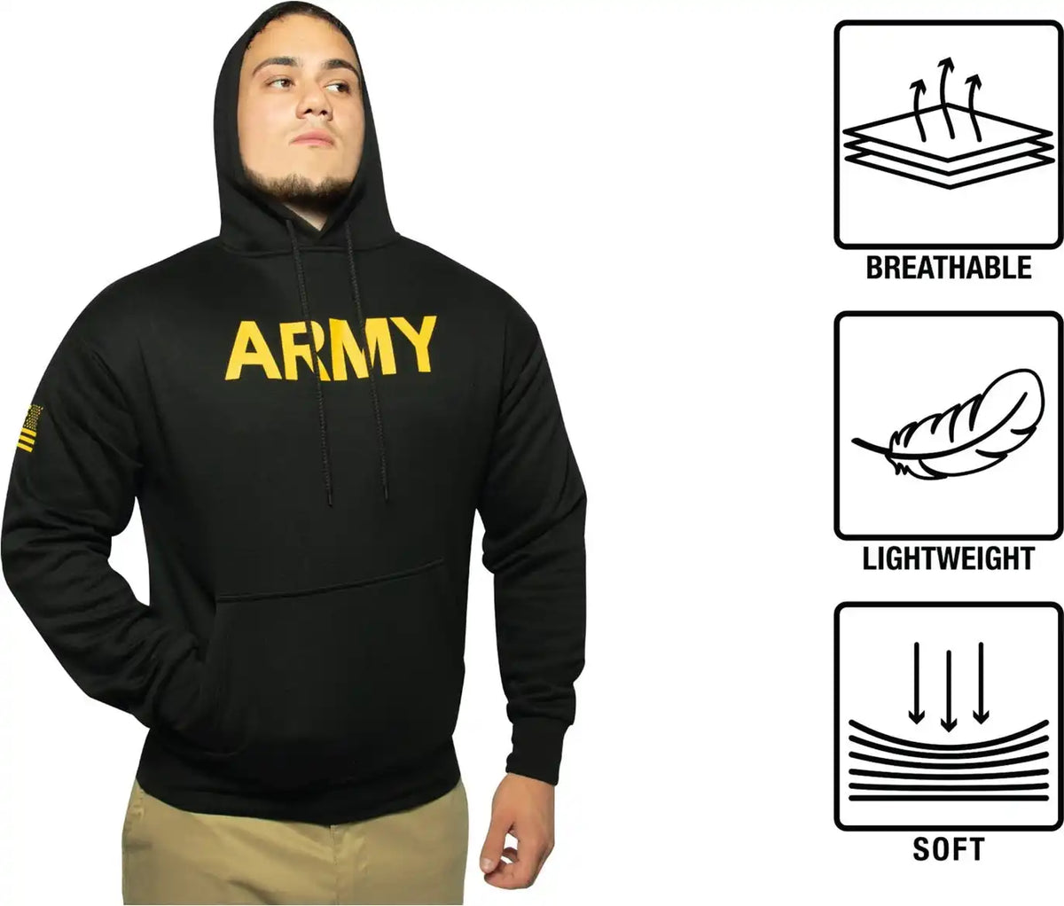 Rothco Army Printed Pullover Hoodie - Black
