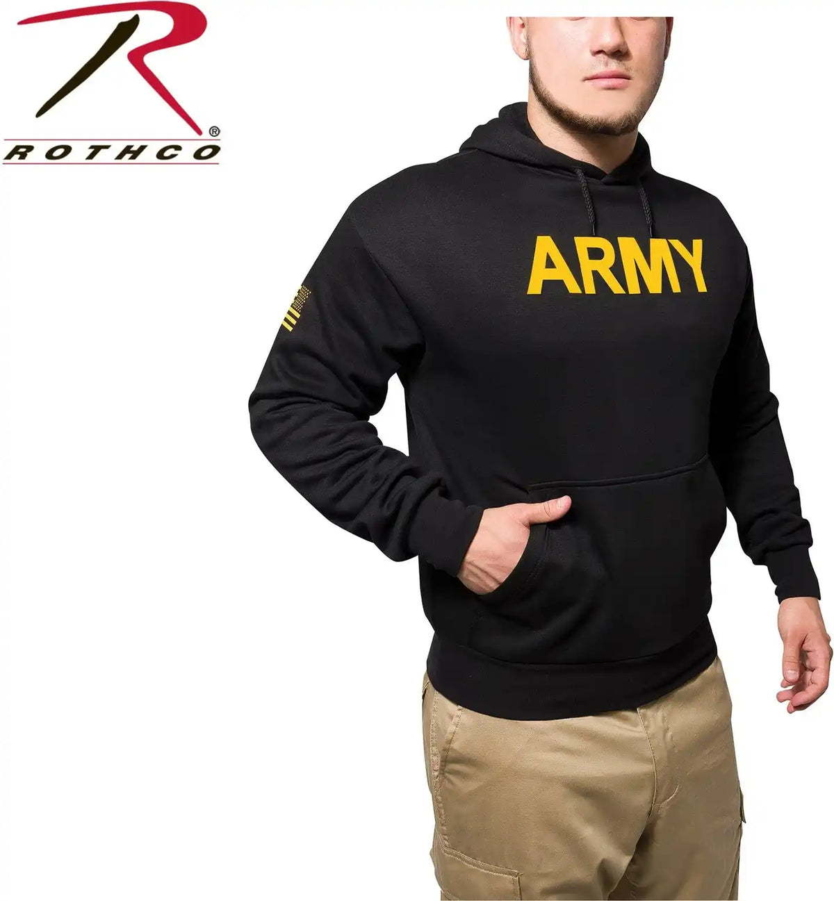 Rothco Army Printed Pullover Hoodie - Black