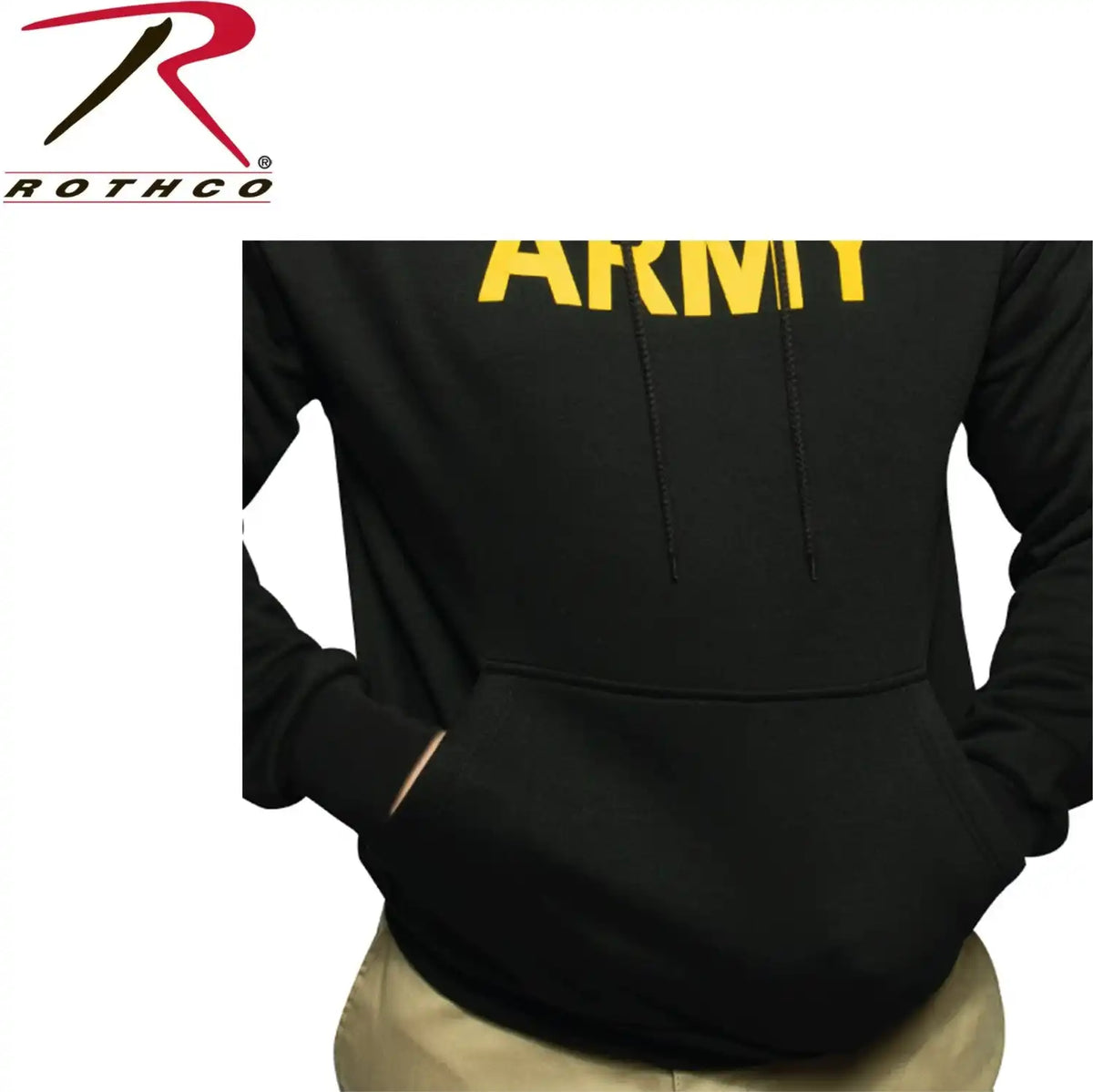 Rothco Army Printed Pullover Hoodie - Black