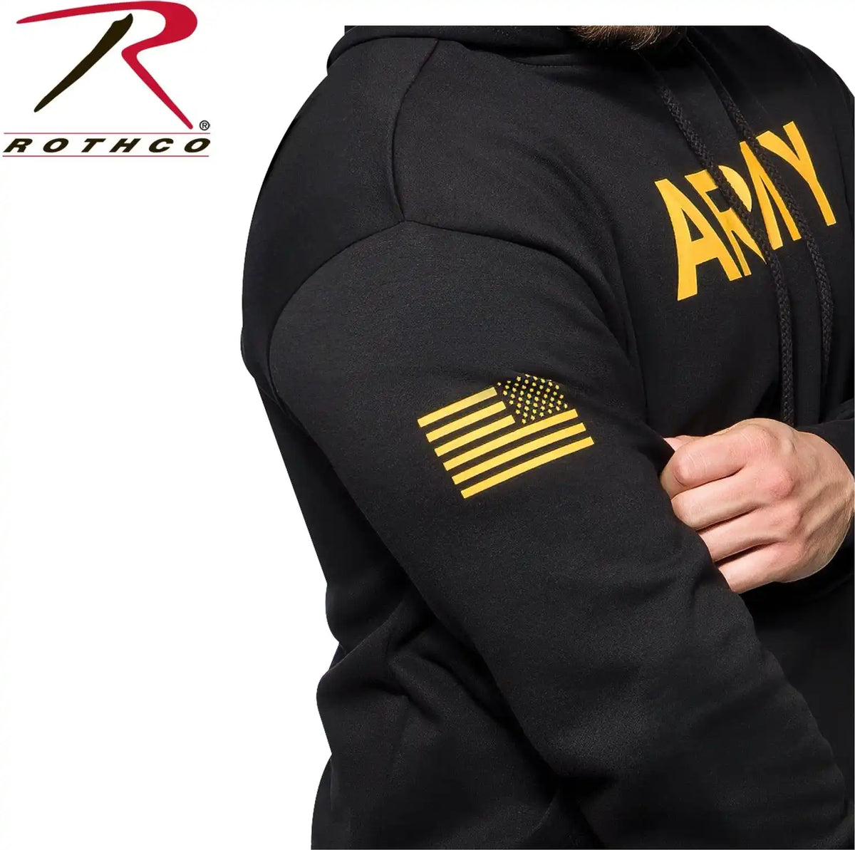 Rothco Army Printed Pullover Hoodie - Black