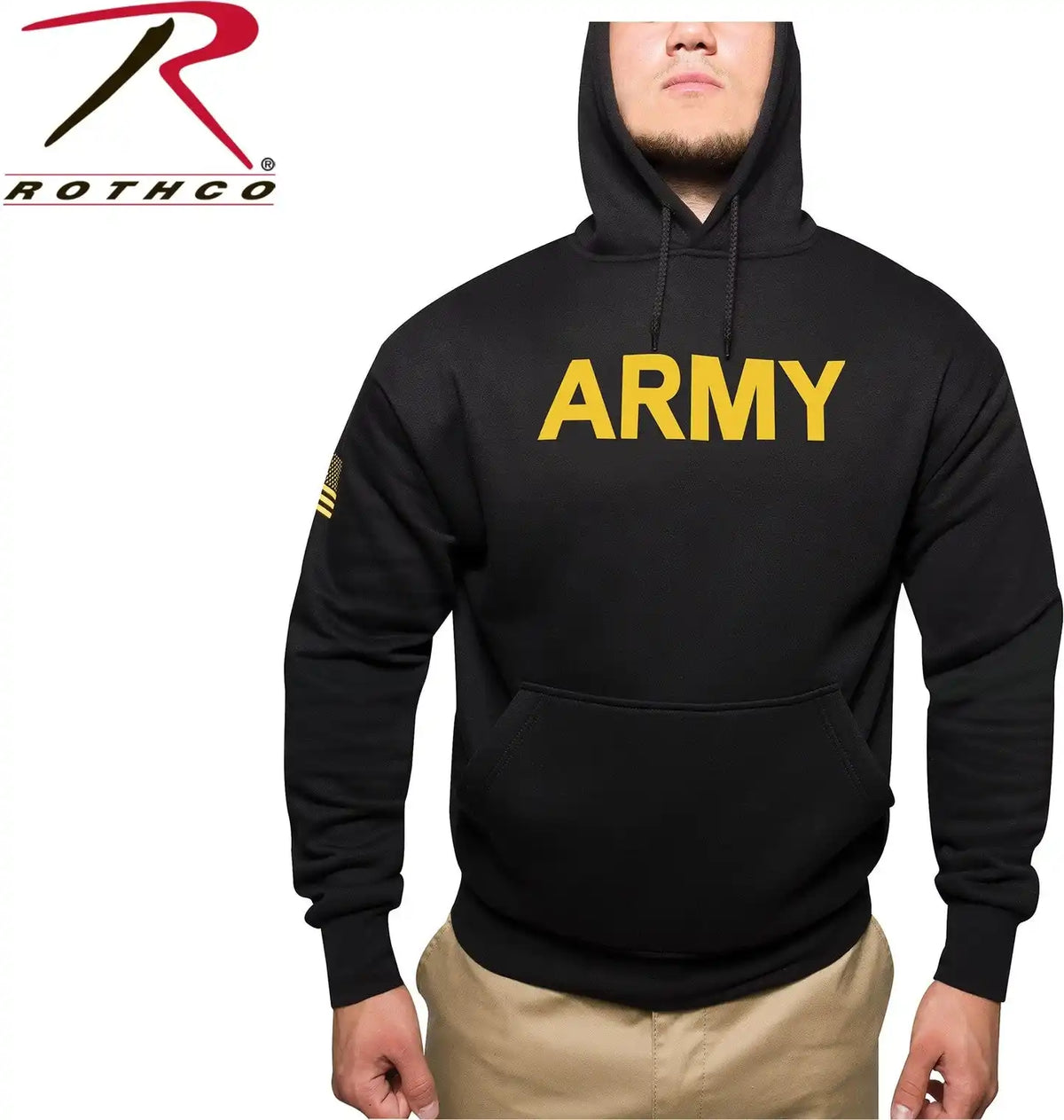 Rothco Army Printed Pullover Hoodie - Black