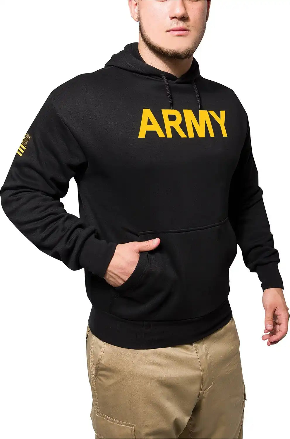 Rothco Army Printed Pullover Hoodie - Black